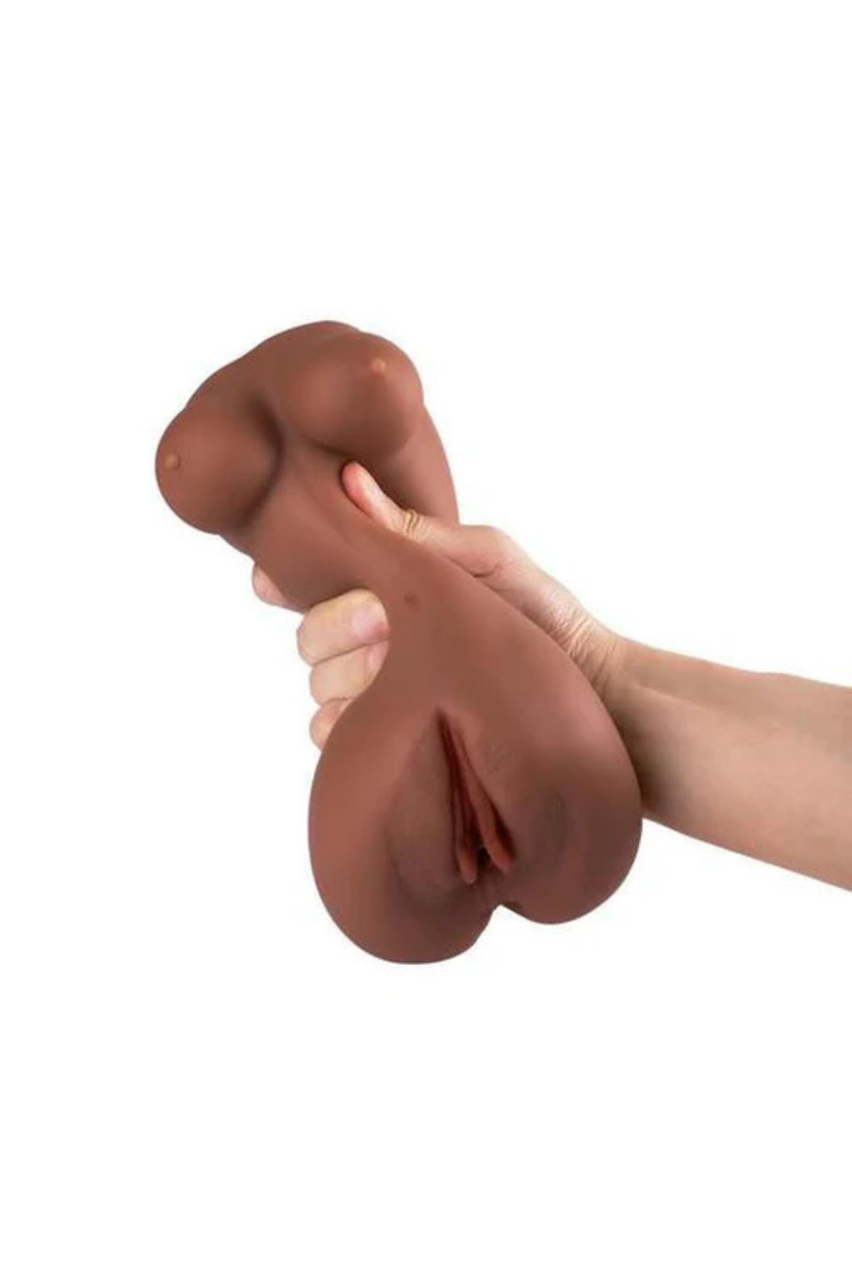 Gerçekçi Esmer Vajina Göğüslü Cep Tipi Mastürbatör 200 gr