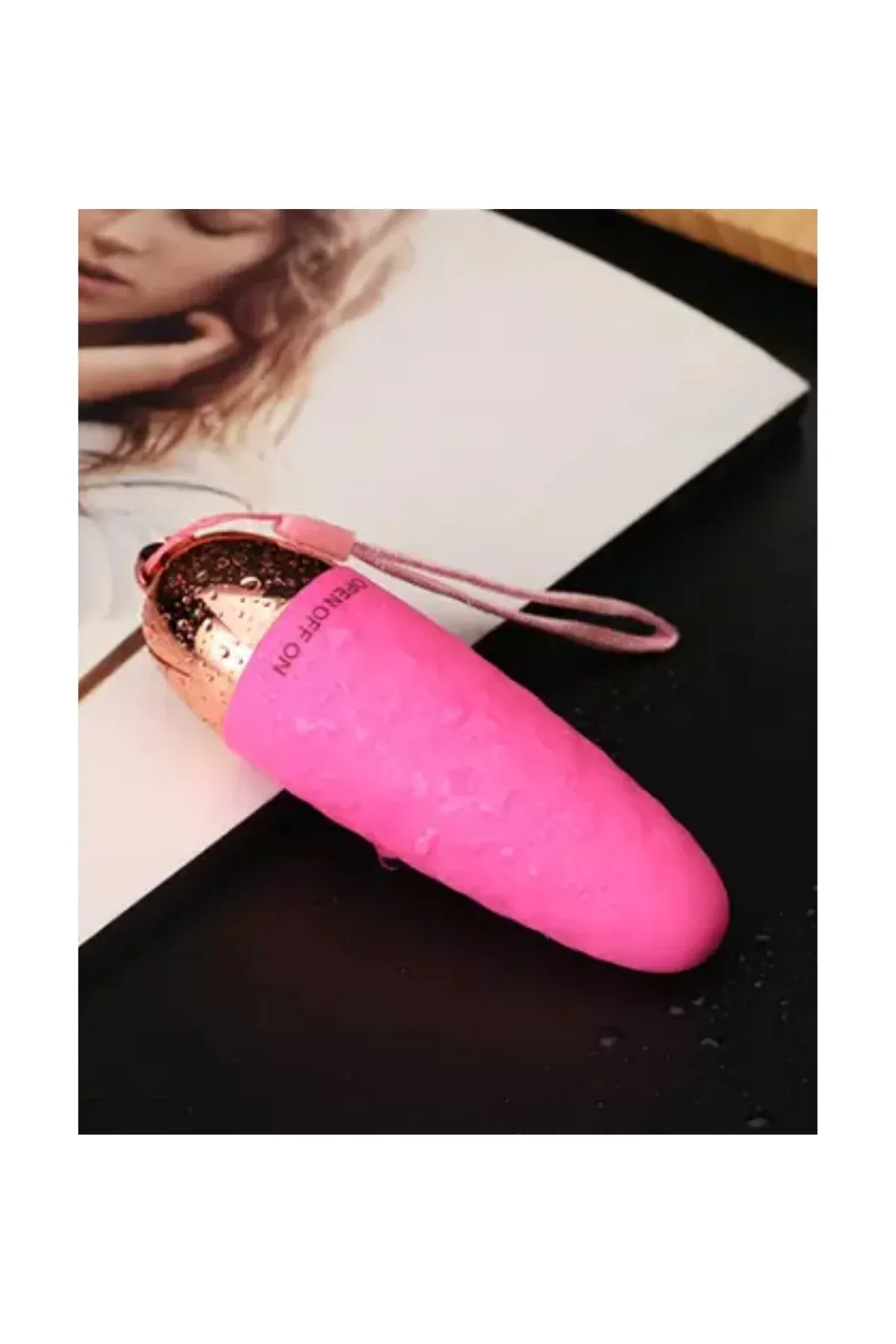 Titreşimli Tırtıklı Yumurta Vibratör Taşınabilir Dildo - Masaj Aleti