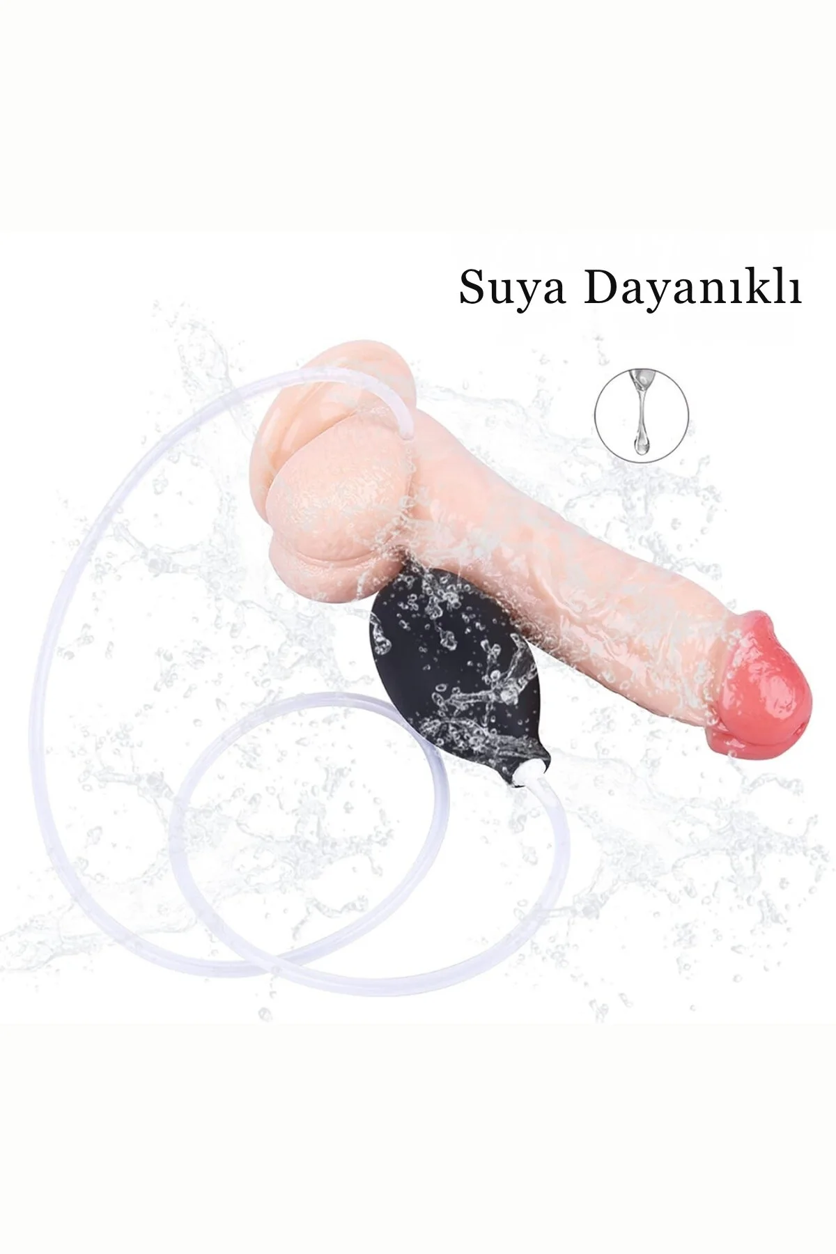 21 Cm Ten Rengi Fışkırtmalı Dildo Gerçekçi Yumuşak Dokuda Güçlü Vantuzlu Testisli Püskürtmeli Penis