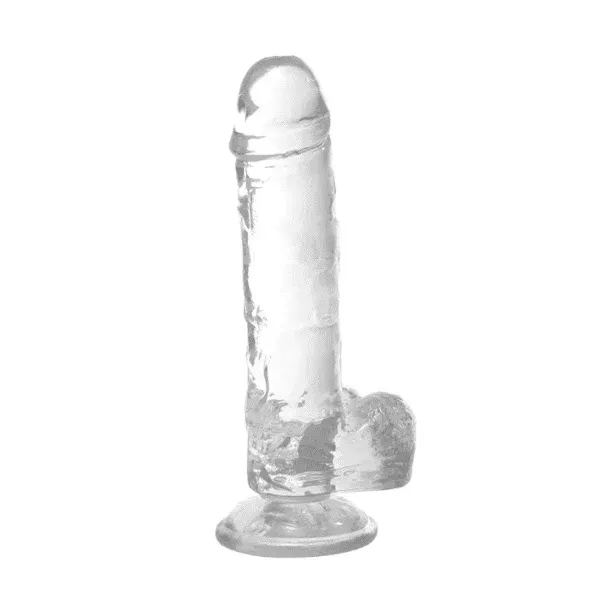 Ledli Testisli Gerçekçi Vantuzlu Dildo 14 cm