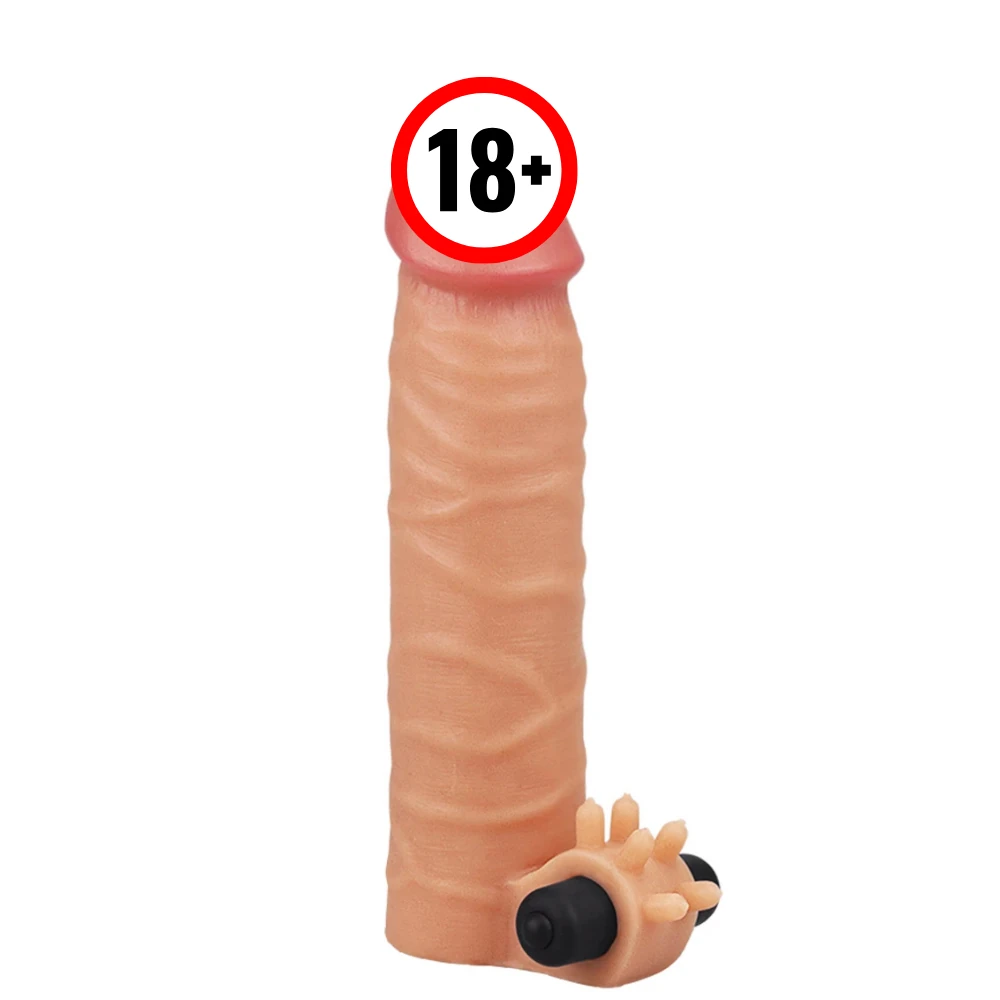 Gerçek Dokulu Titreşimli Platinum Silikon Penis Kılıfı image