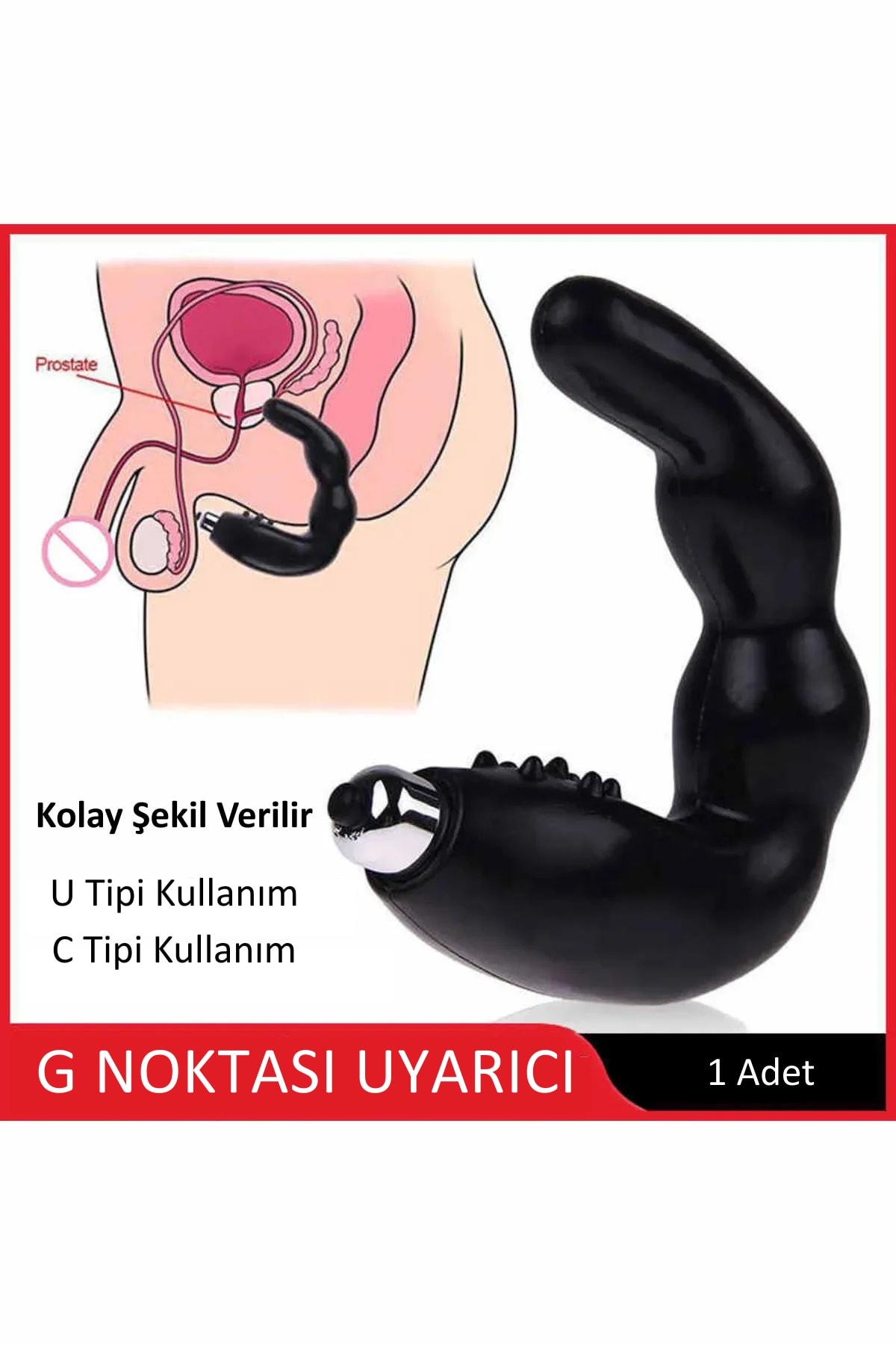 Prostat Uyarıcılı Titreşimli G-Spot ve Anal Plug Vibratör – Su Geçirmez, Sessiz ve Güçlü