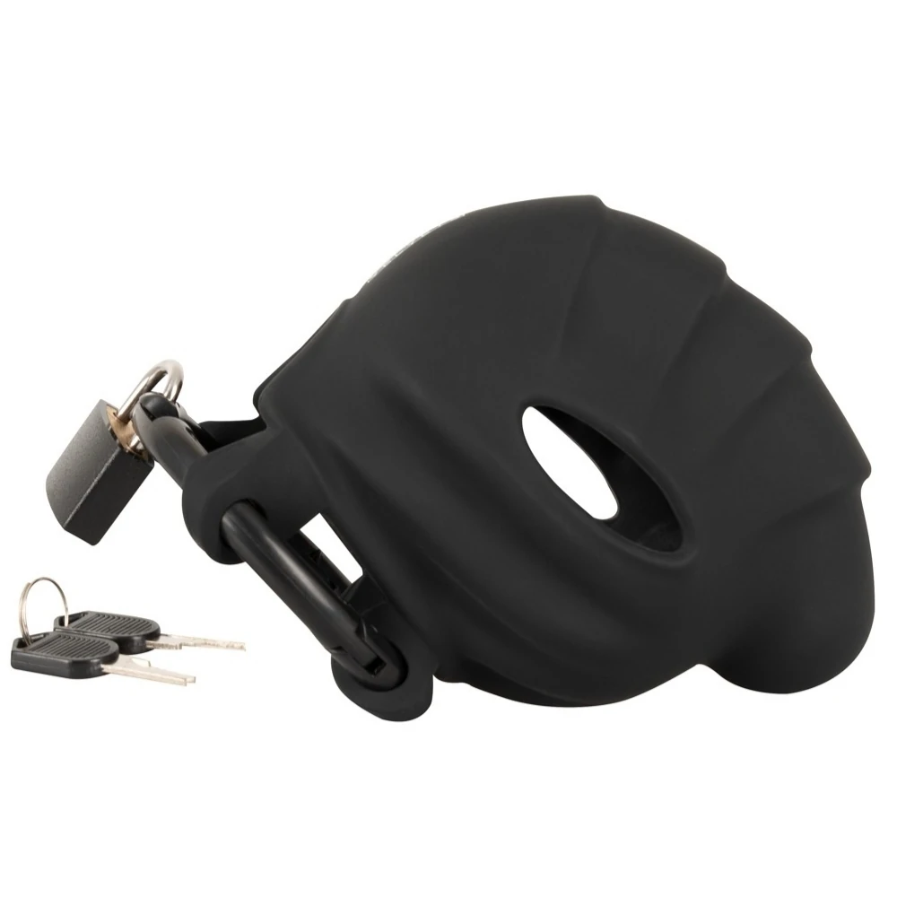 Silikon Penis Halkası ve Kilitli Penis Kafesi Seti