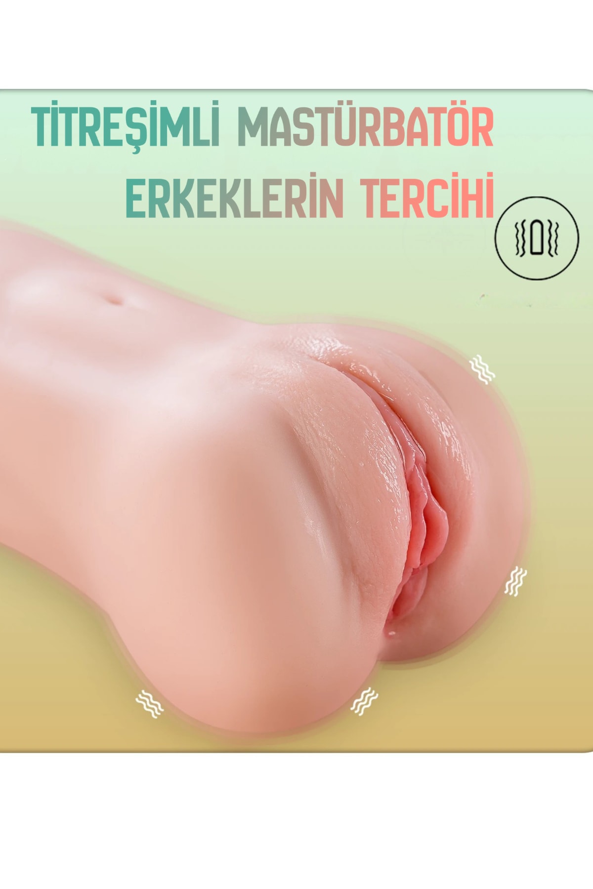 Titreşimli Gerçekçi Vajina Mastürbatör Şarjlı Suya Dayanıklı Model