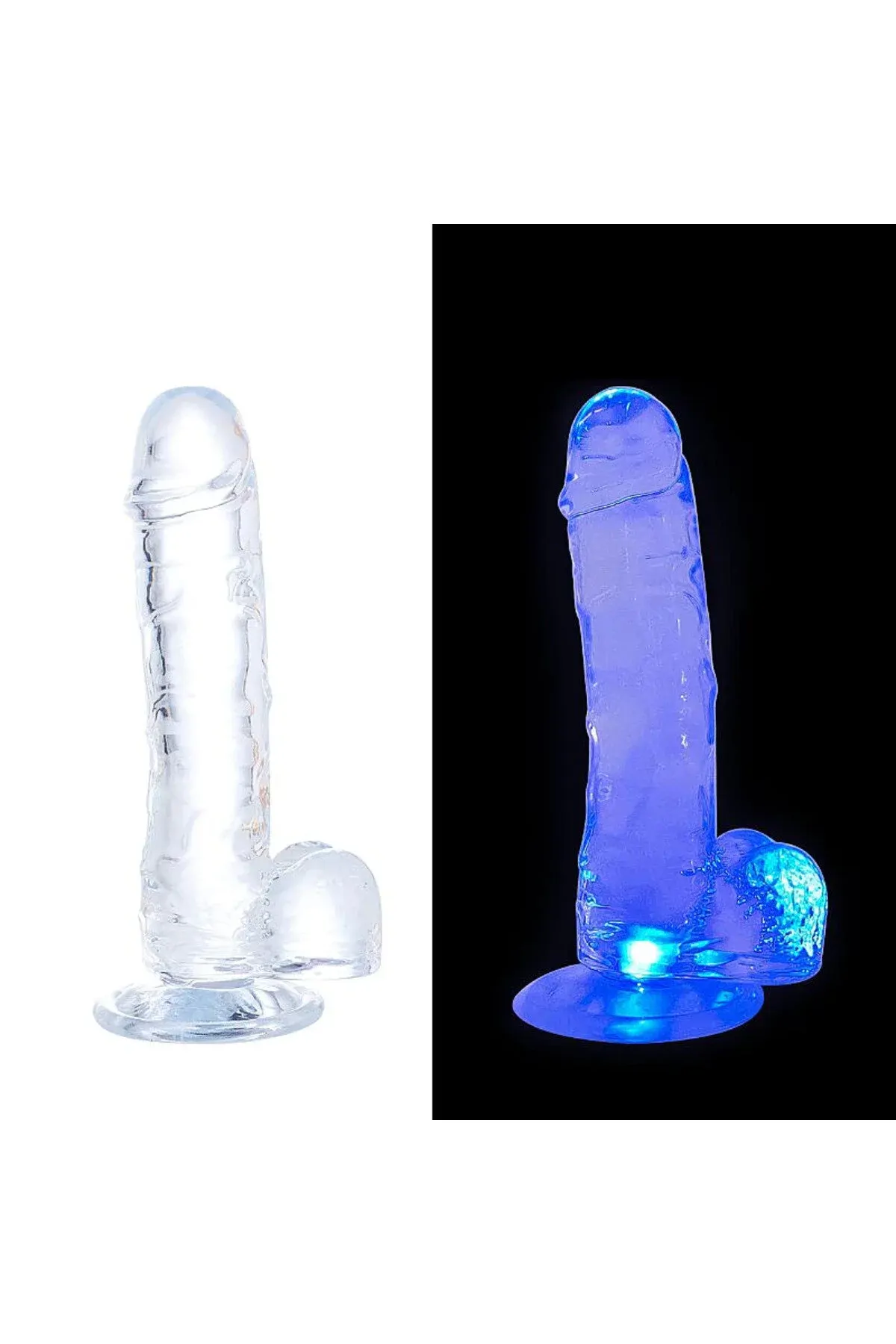 Ledli Testisli Gerçekçi Vantuzlu Dildo 14 cm main variant image