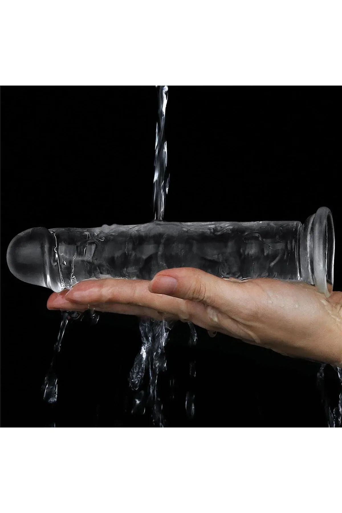 25 Cm Şeffaf Jel Dildo Yumuşak Dokuda Vantuzlu