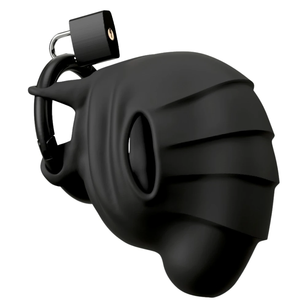 Silikon Penis Halkası ve Kilitli Penis Kafesi Seti image