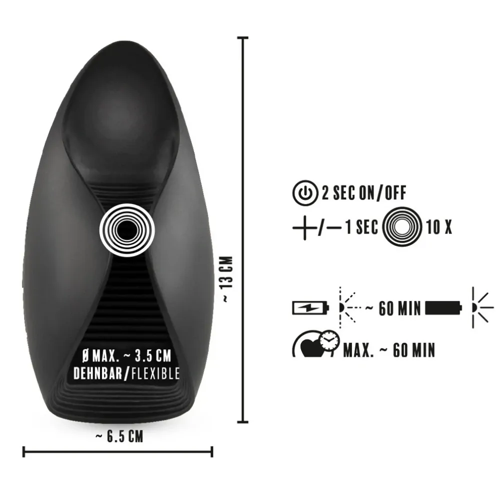 Rebel Men’s Gear Titreşimli Glans Mastürbatör Şarjlı ve Kompakt