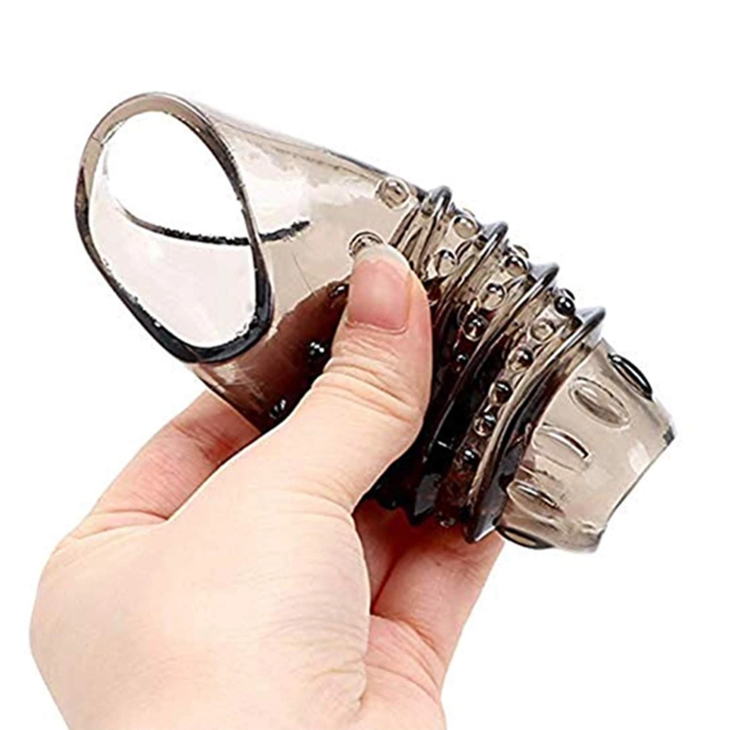 Tırtıklı Yarım Penis Kılıfı Testis Girişli Silikon Kılıf