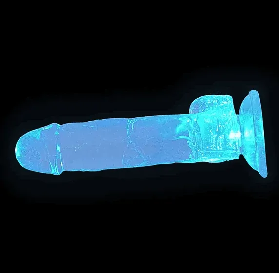 Ledli Testisli Gerçekçi Vantuzlu Dildo 14 cm