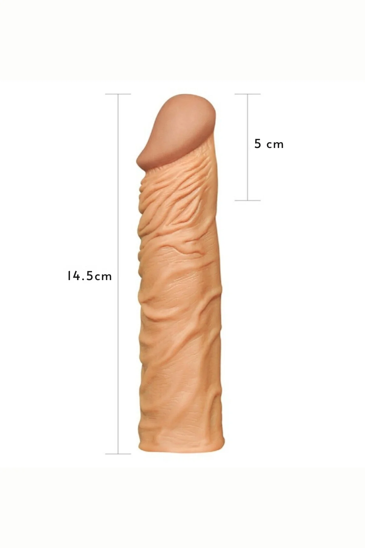 15 cm Gerçekçi 5 cm Dolgulu Uzatmalı Realistik Penis Kılıfı Prezervatif