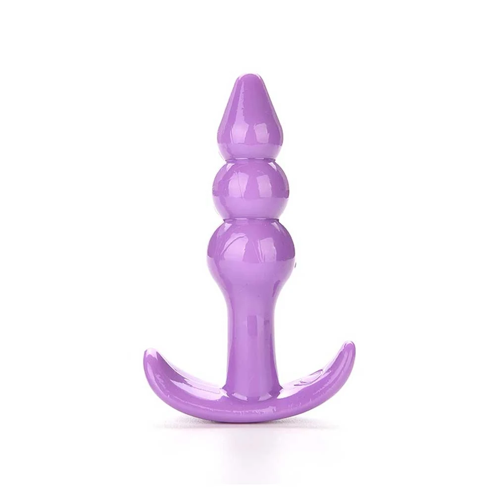 3 Boğumlu Premium Silikon Anal Tıkaç – T Tabanlı Anal Plug image