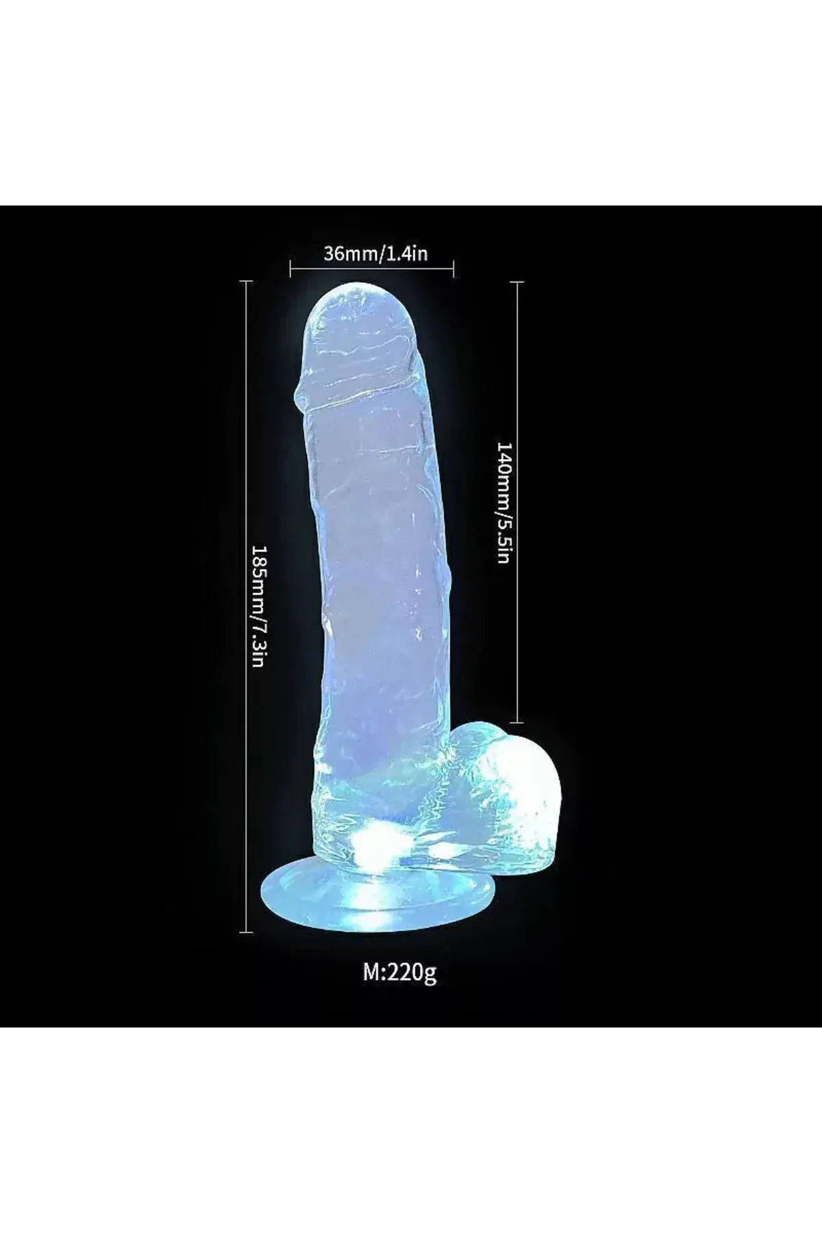 Ledli Testisli Gerçekçi Vantuzlu Dildo 14 cm