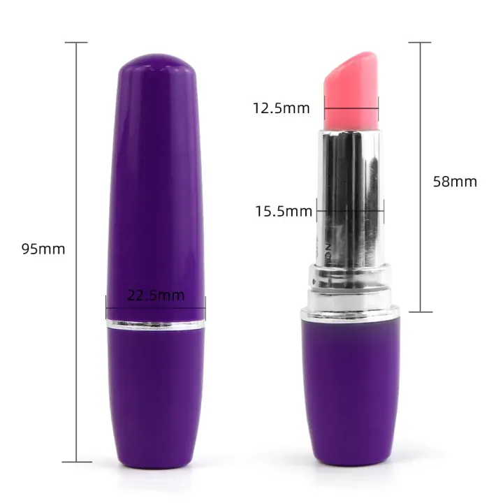 Güçlü Titreşimli Mini Ruj Vibratör – Klitoral Lipstick - Mor main variant image