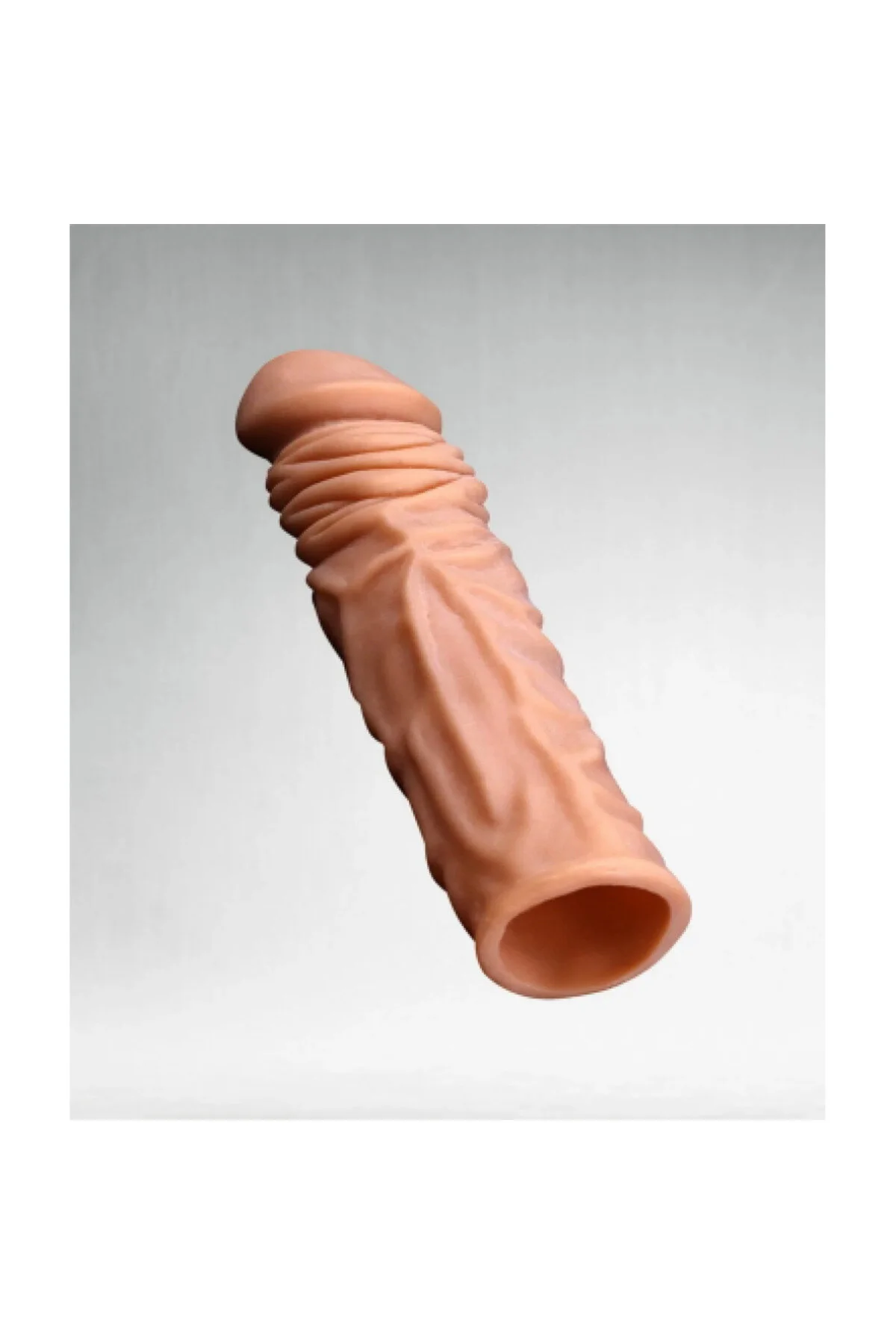 15 cm Gerçekçi 5 cm Dolgulu Uzatmalı Realistik Penis Kılıfı Prezervatif image