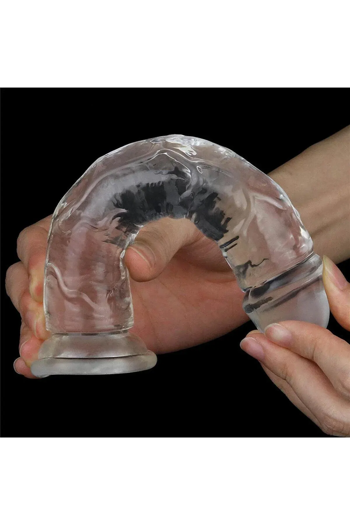 25 Cm Şeffaf Jel Dildo Yumuşak Dokuda Vantuzlu image
