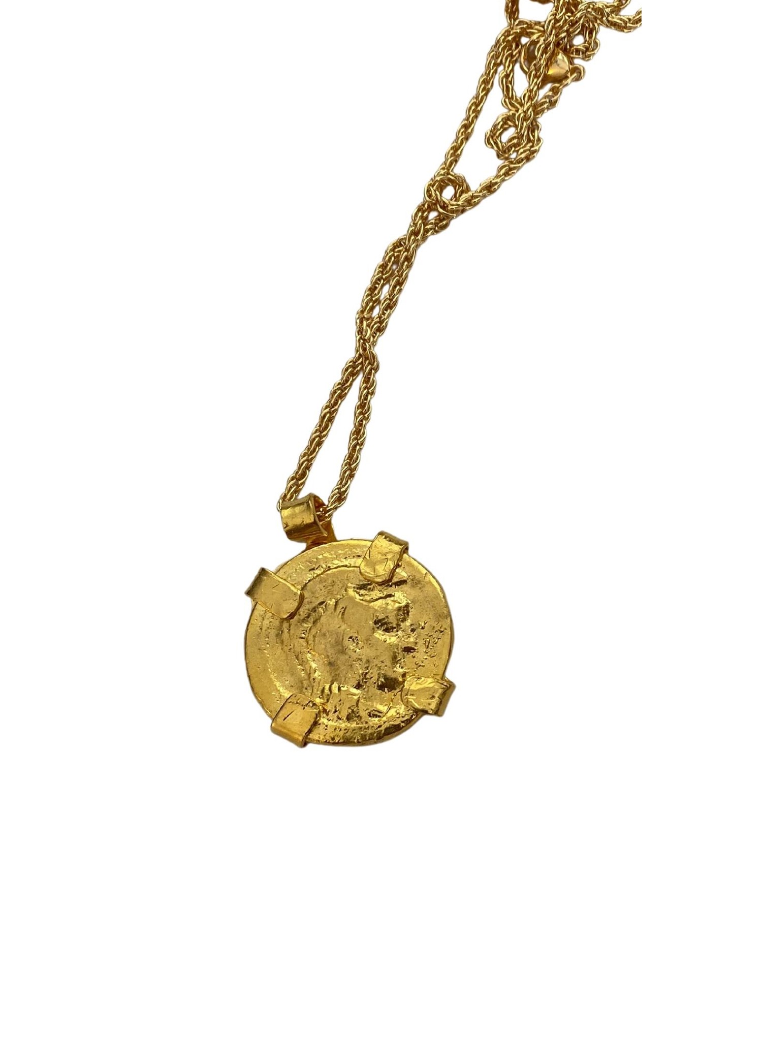 Bronz Athena Altın Kaplama Para Kolye