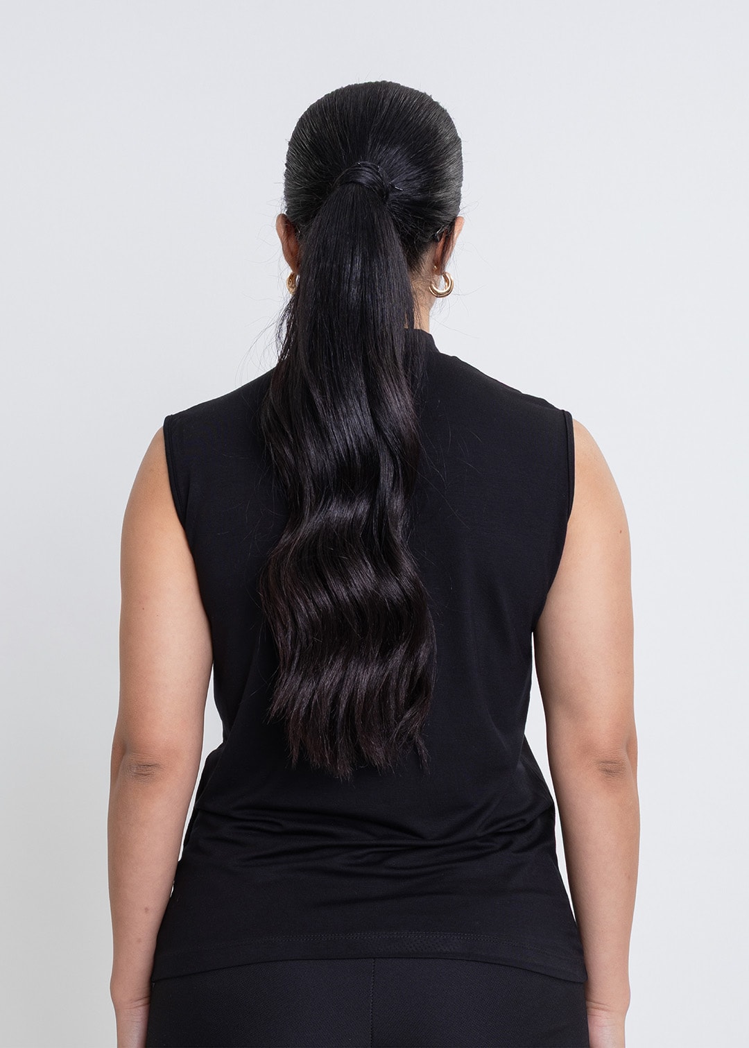 Revna Atelier Soft Yarım Balıkçı Kolsuz Siyah Bluz İçlik