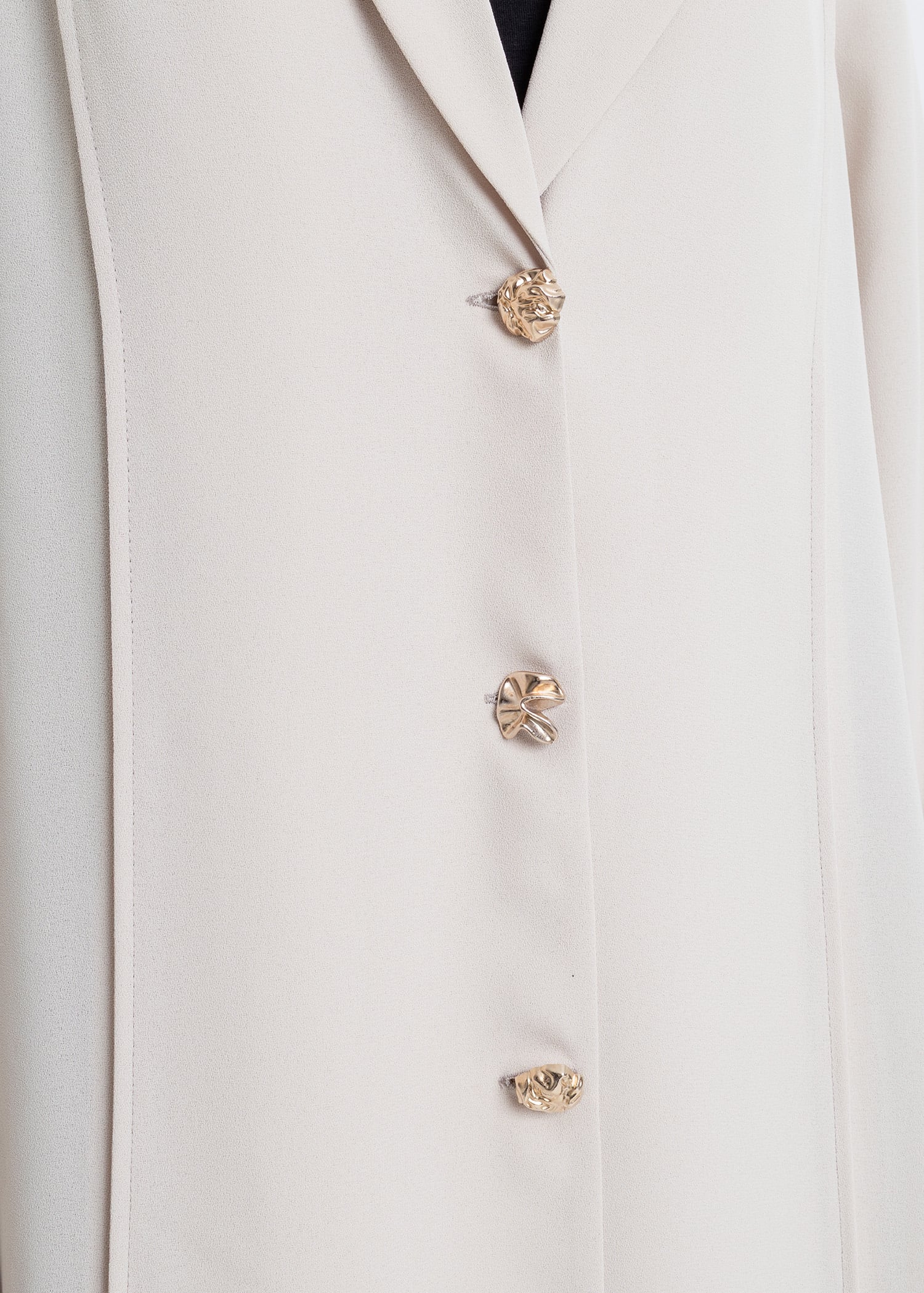Revna Atelier Pera Gold Düğmeli Ekru Ferace