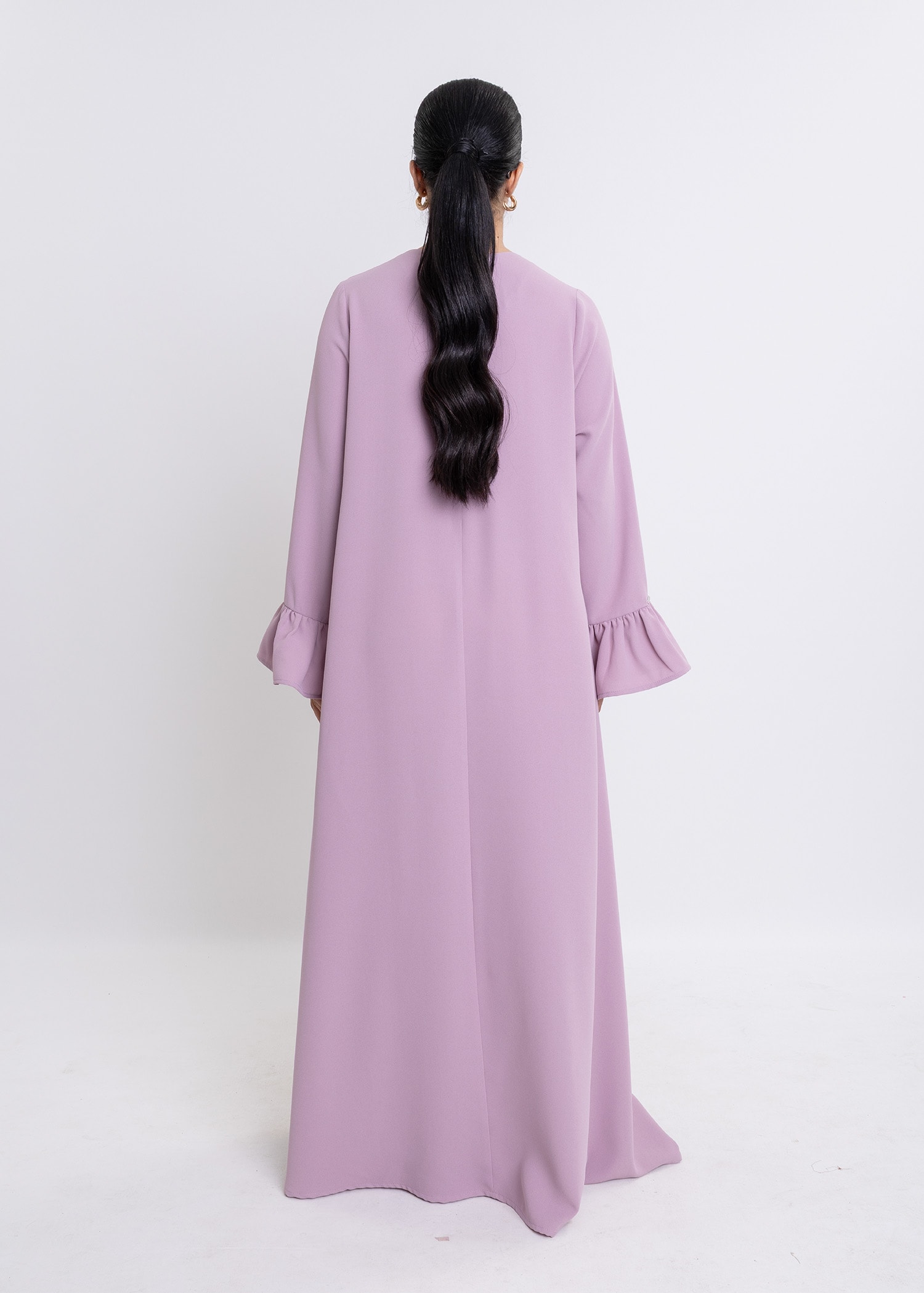 Revna Atelier Sofia Kolları Fırfırlı Kaplama Düğmeli Bordo Elbise