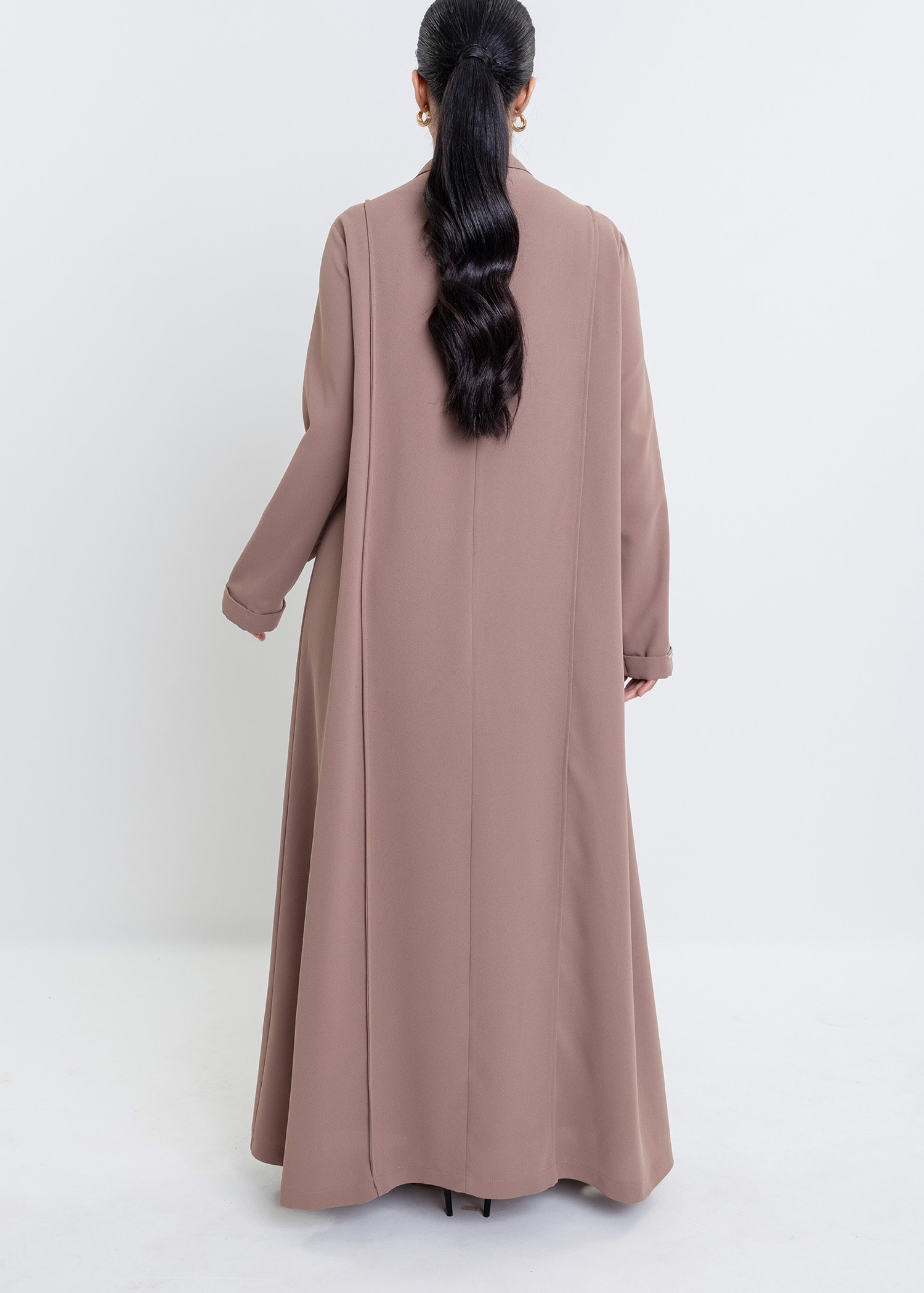 Revna Atelier Pera Gold Düğmeli Cappuccino Ferace