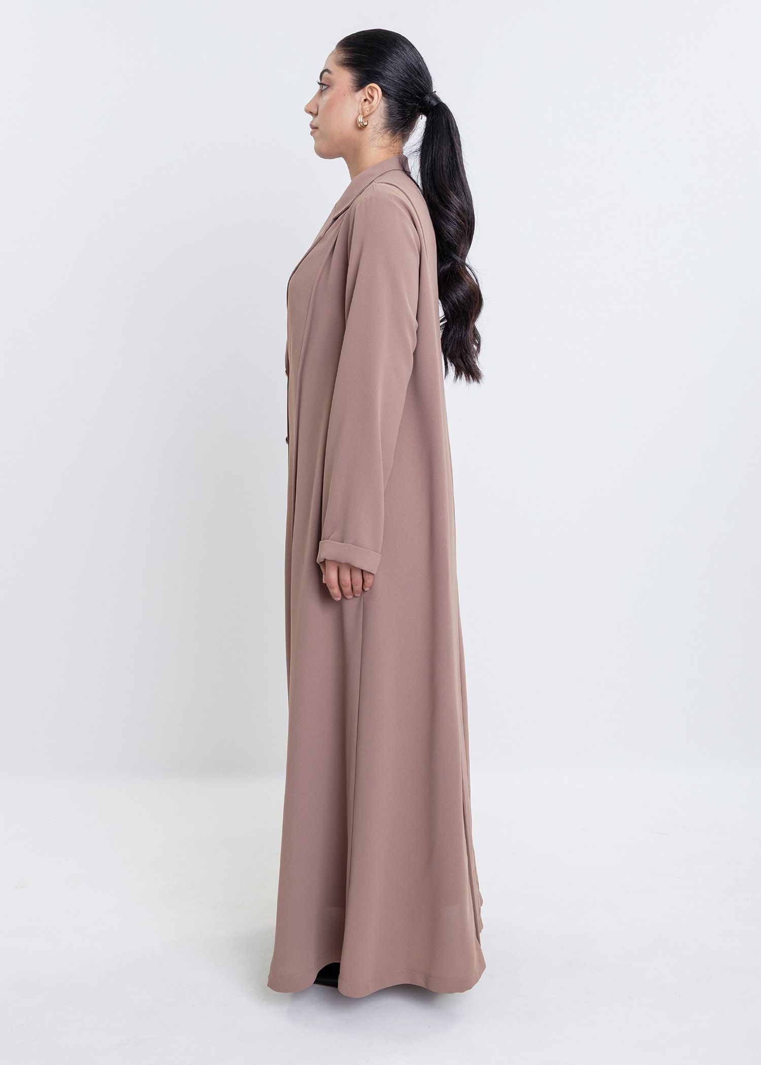 Revna Atelier Pera Gold Düğmeli Cappuccino Ferace