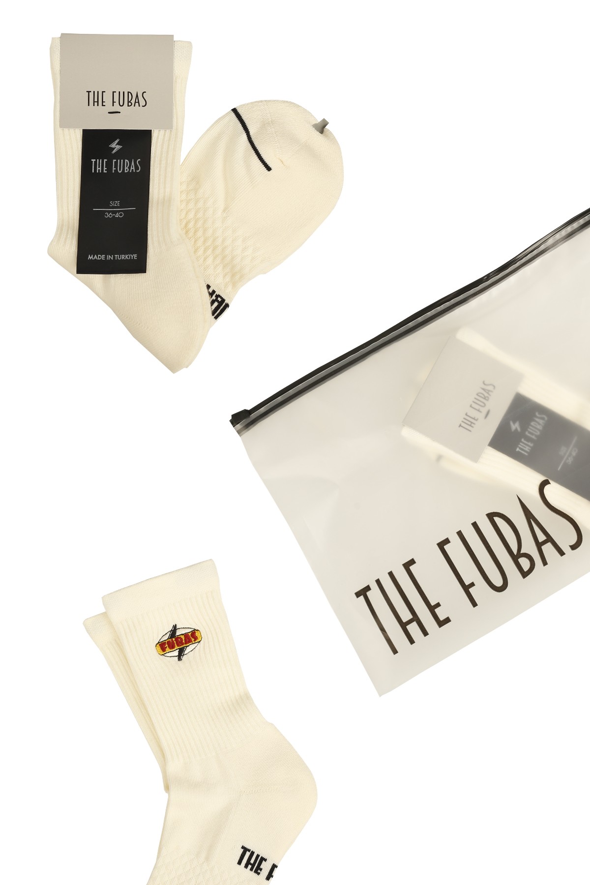 Fubas Embroidered Crew Socks