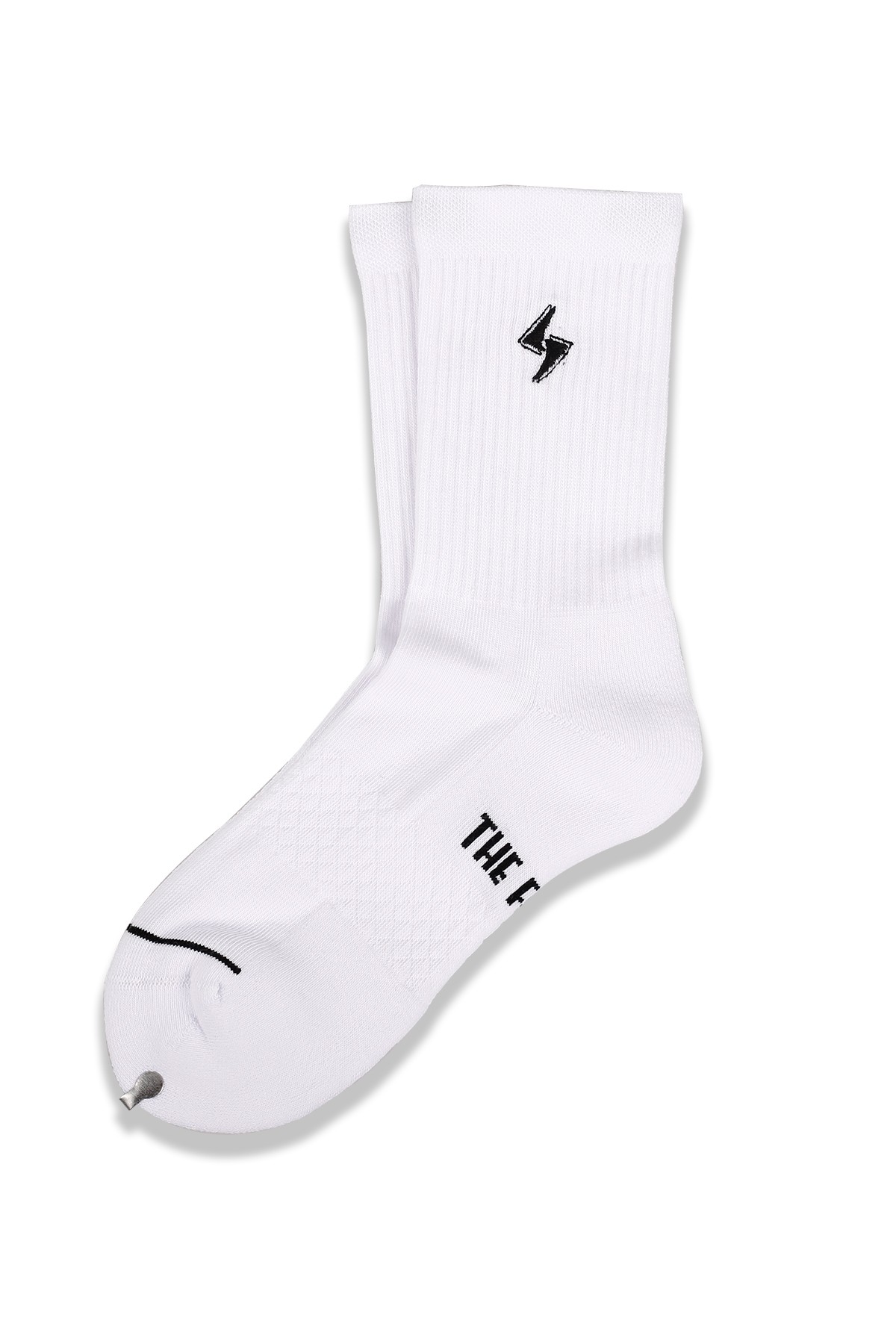 Logo Embroidered Crew Socks - BEYAZ