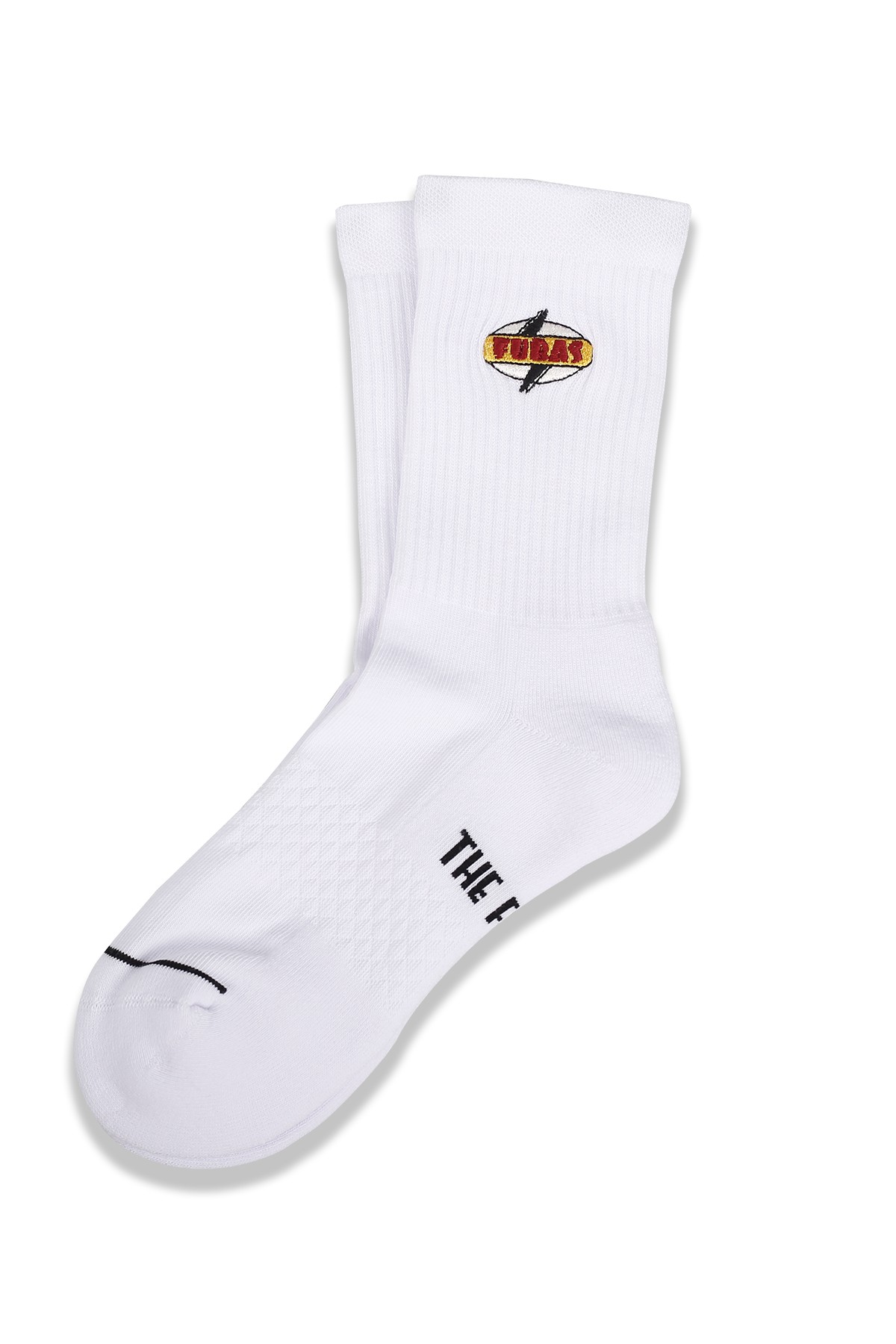 Fubas Embroidered Crew Socks - BEYAZ