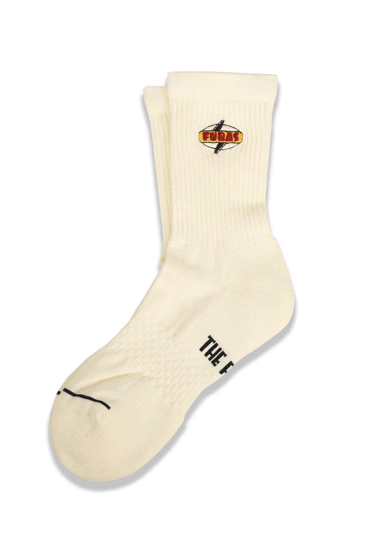 Fubas Embroidered Crew Socks - EKRU