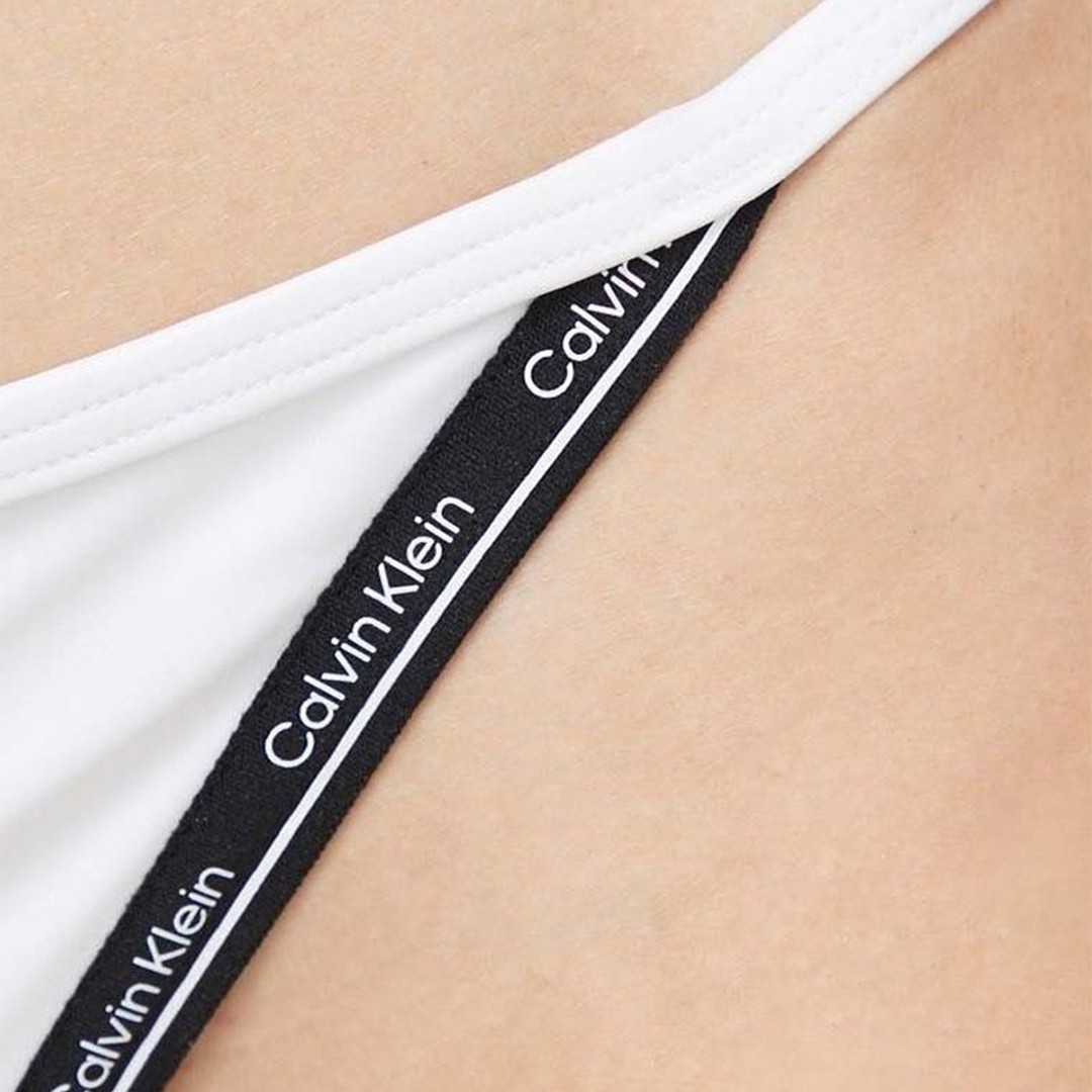 Calvin Klein Kadın String Side Tie Bikini Altı Beyaz