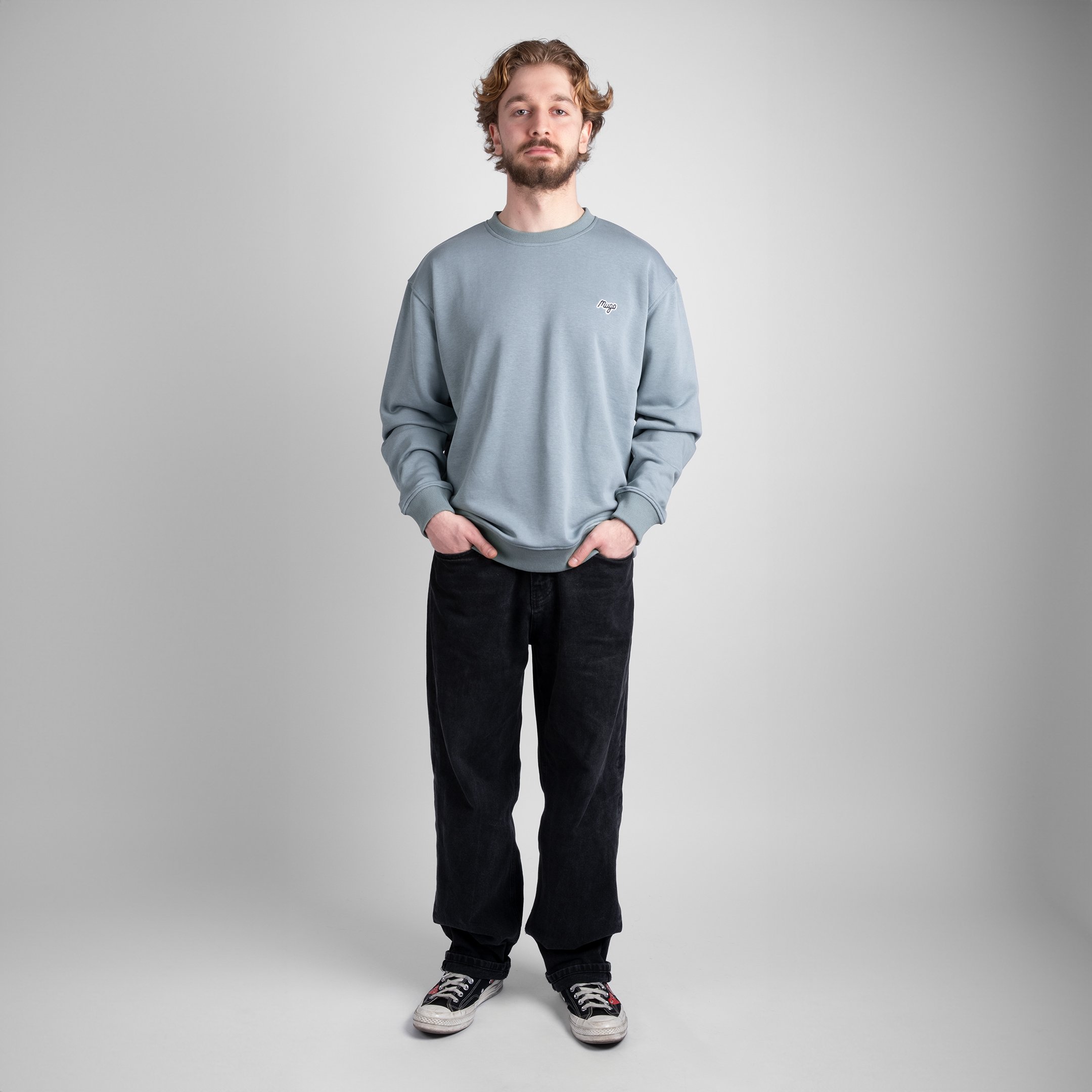 MUGO Basic Unisex Sweatshirt - Açık Mavi