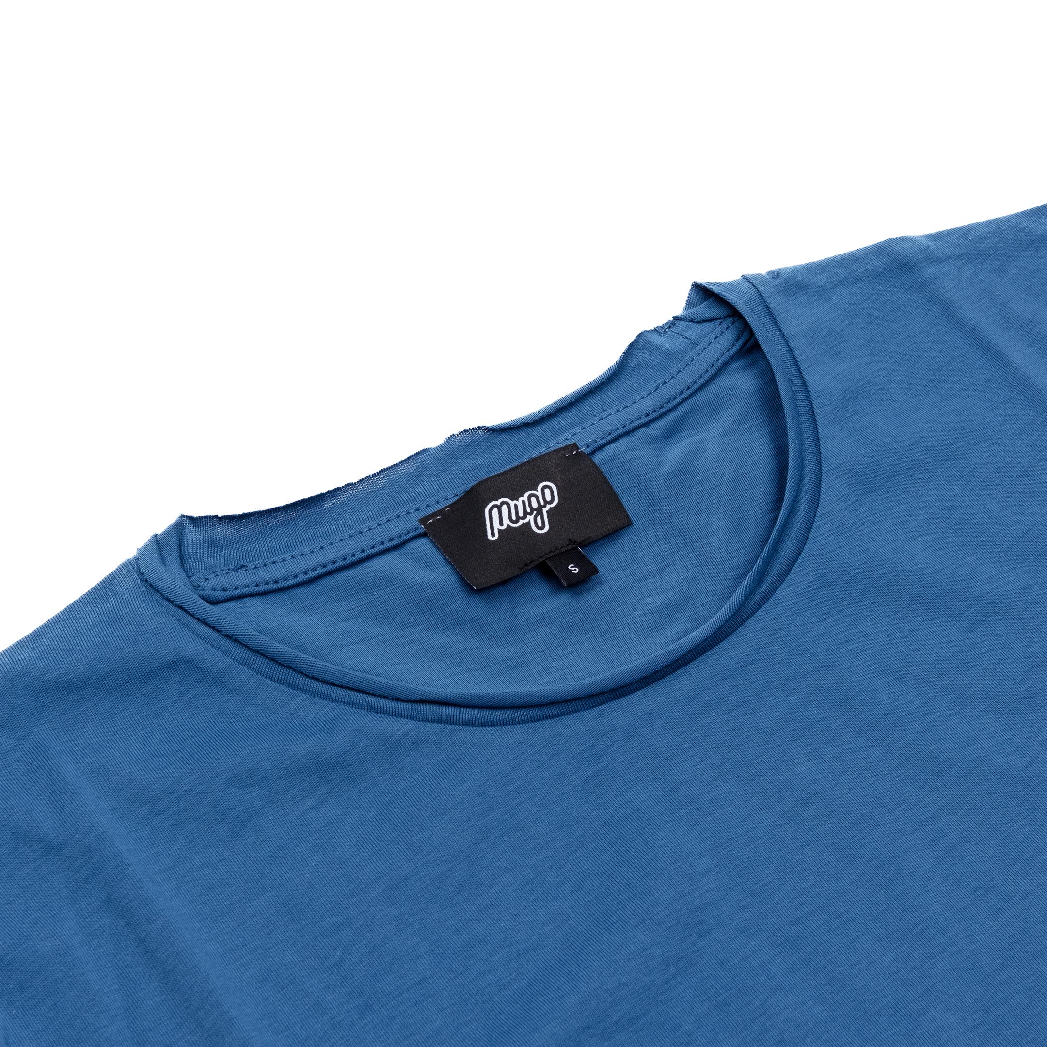 MUGO Pis Yaka Regular Fit Basic T-shirt - Mavi