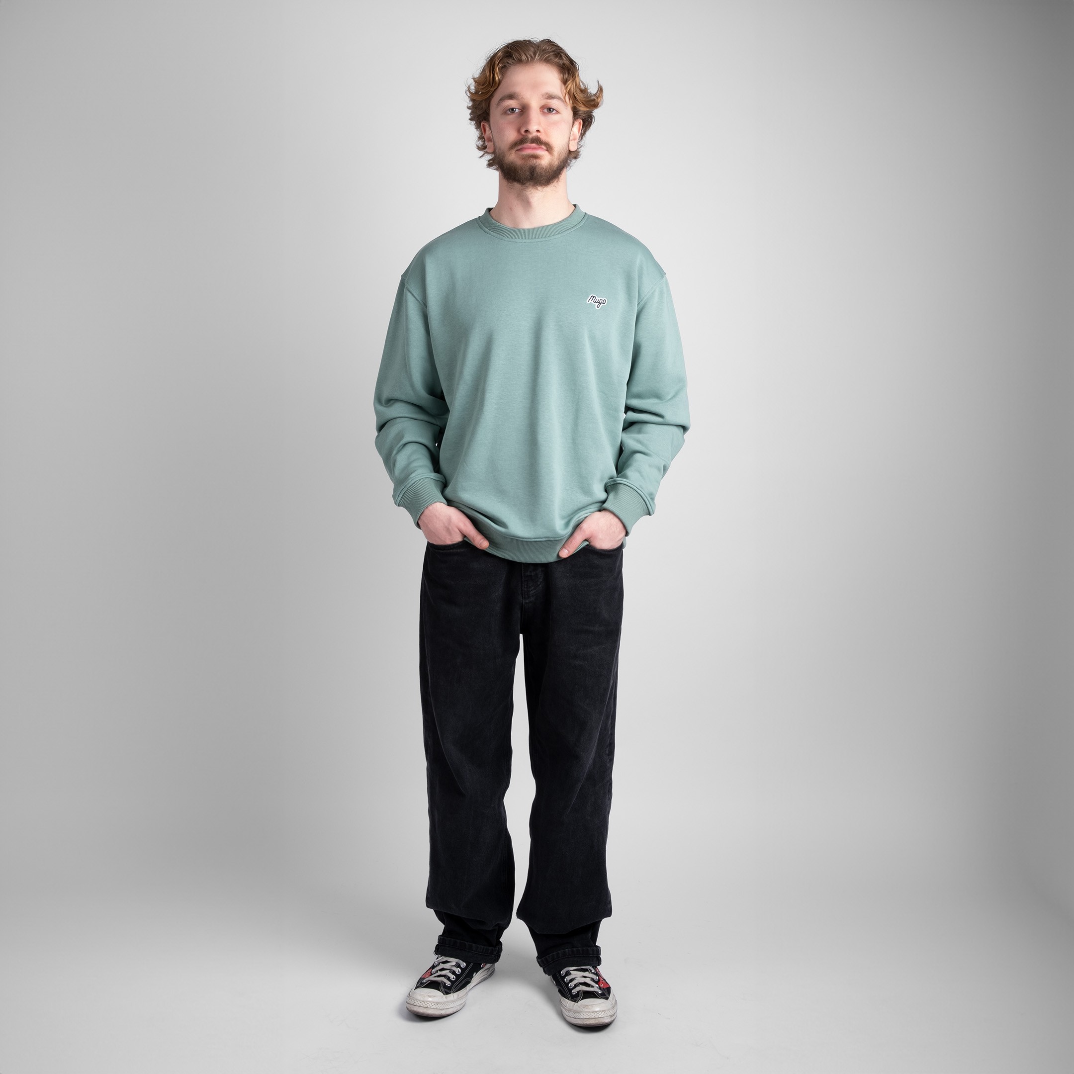 MUGO Basic Unisex Sweatshirt - Su Yeşili