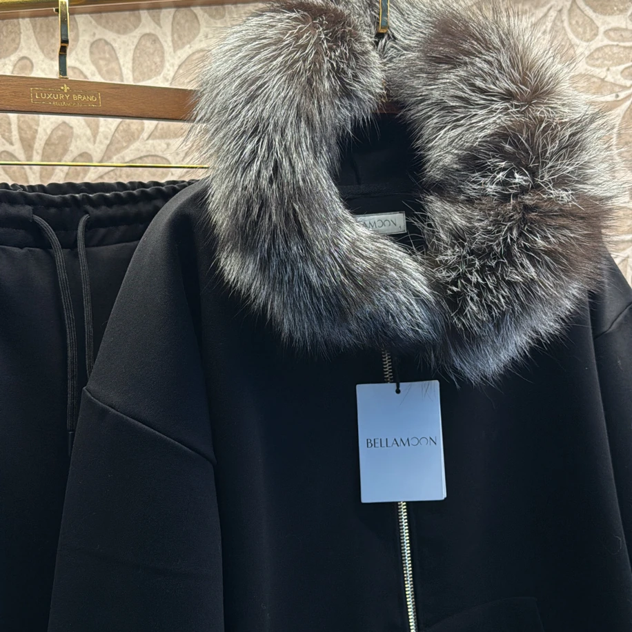 Premium Fox Fur Hoodie Set