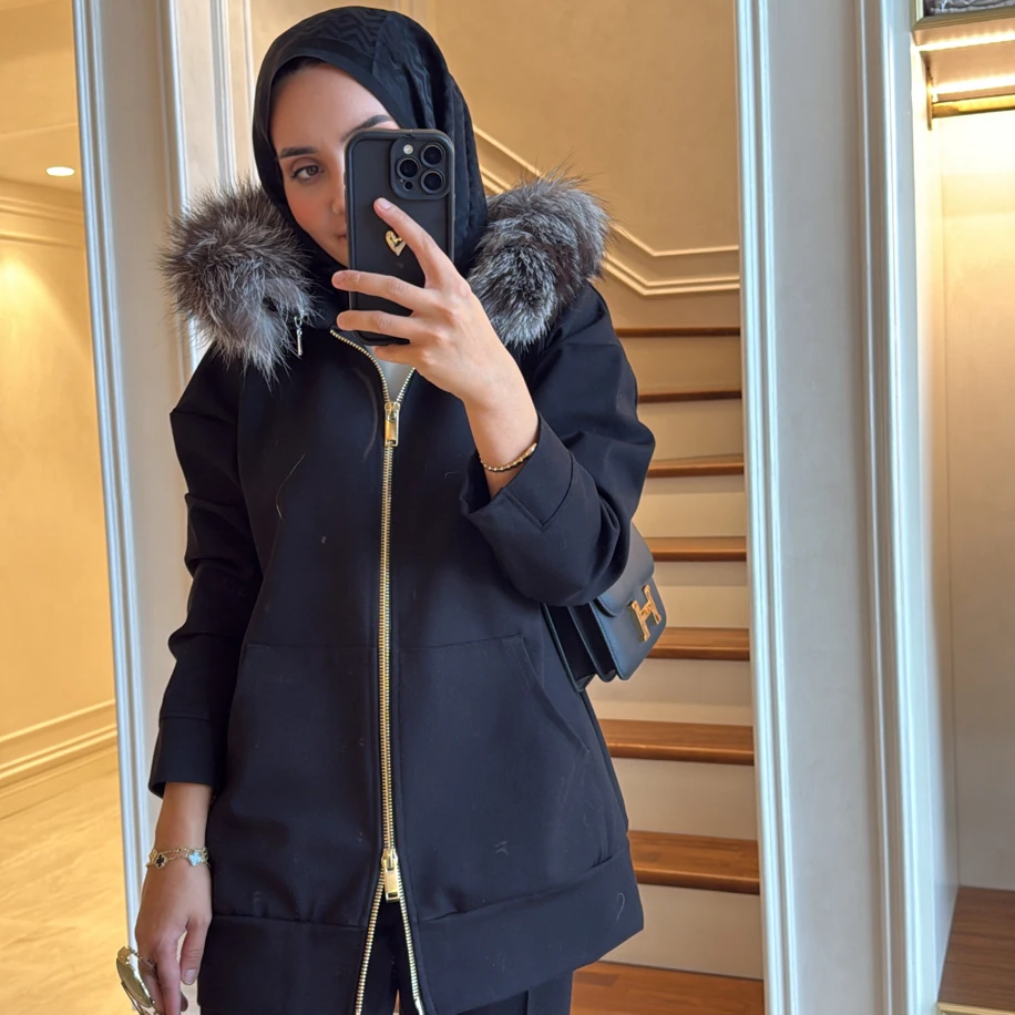 Premium Fox Fur Hoodie Set