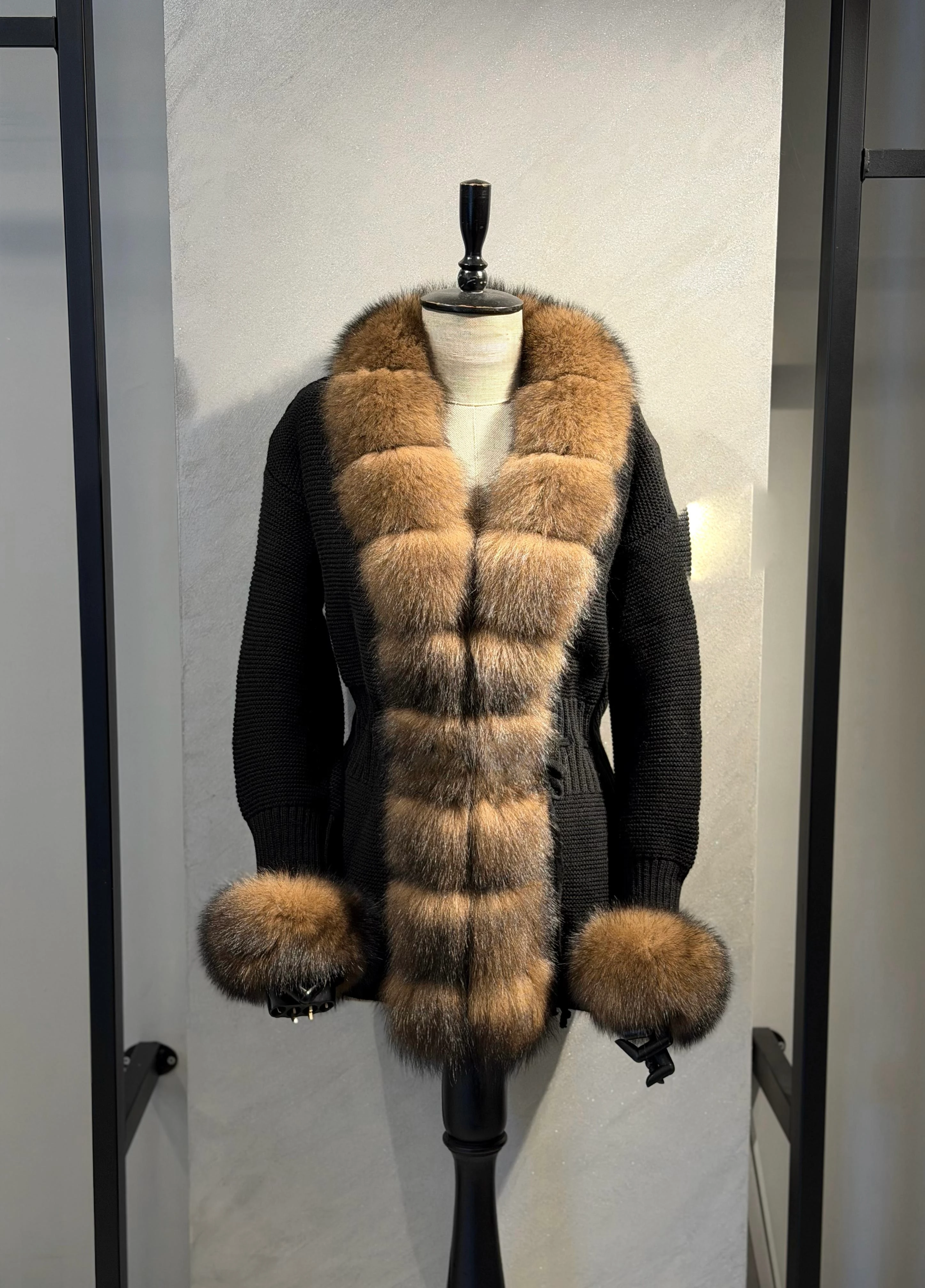 Original Fur Cardigan Chocolat Brown & Black
