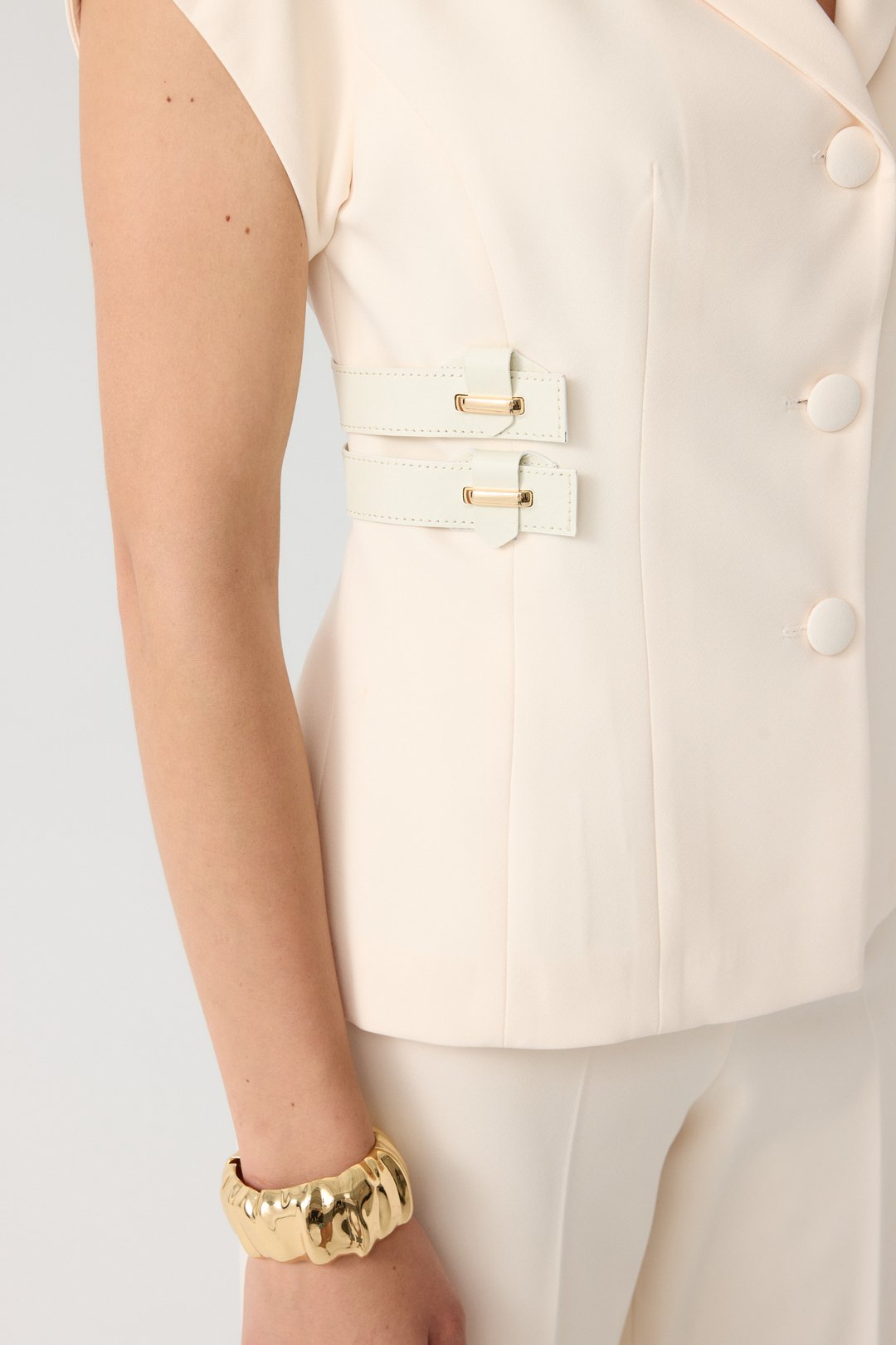SIFIR KOL CEKET PANTOLON EL-2716 - BUTTER