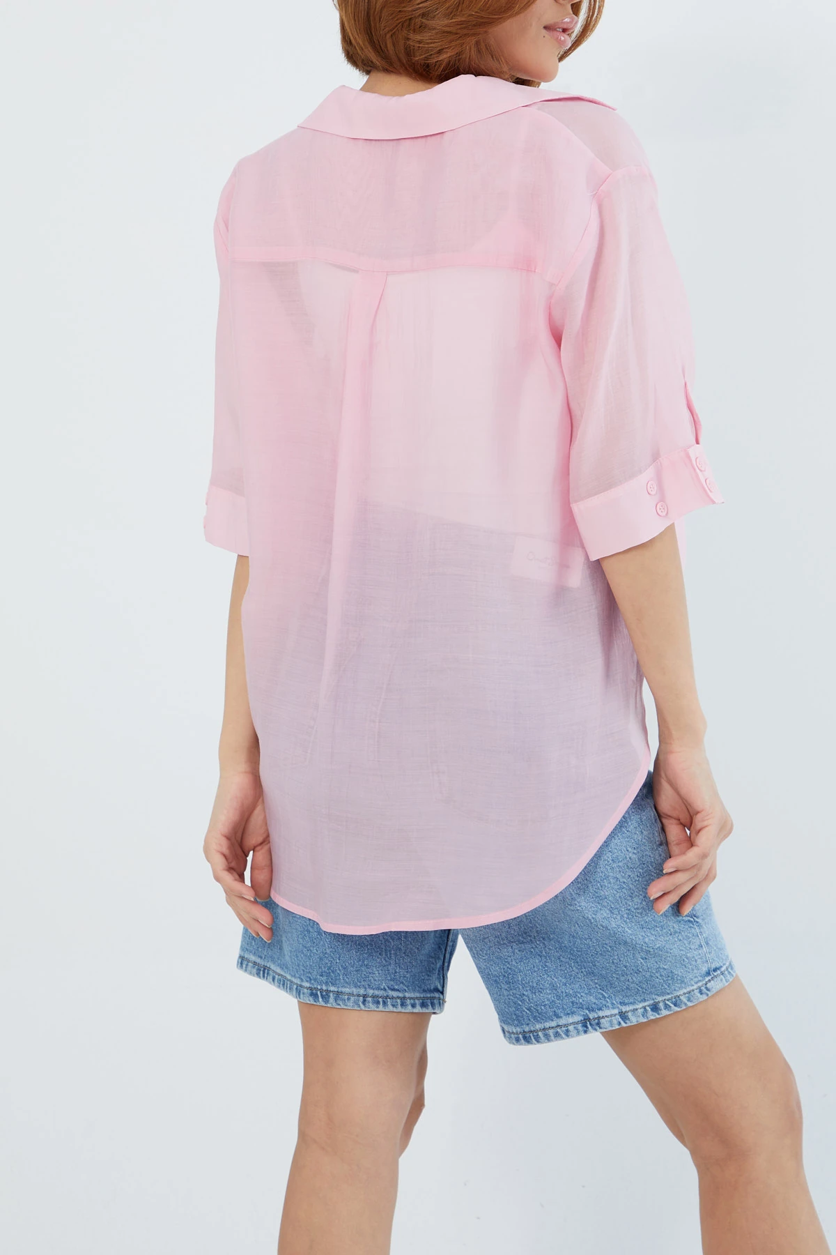 Gömlek yaka naturel bluz EL-1653