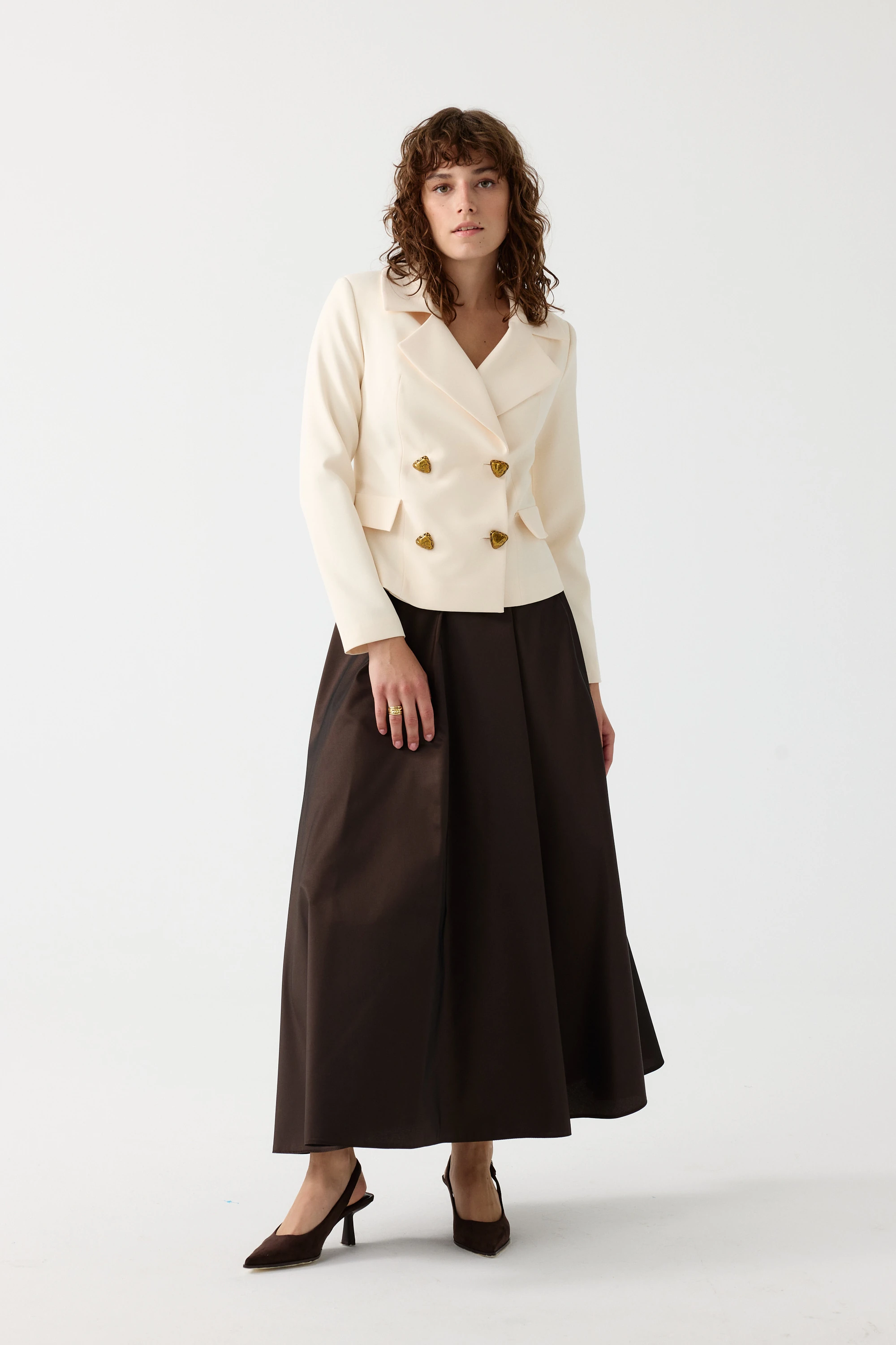 Tafta etekli blazer ceket takım EL-2708