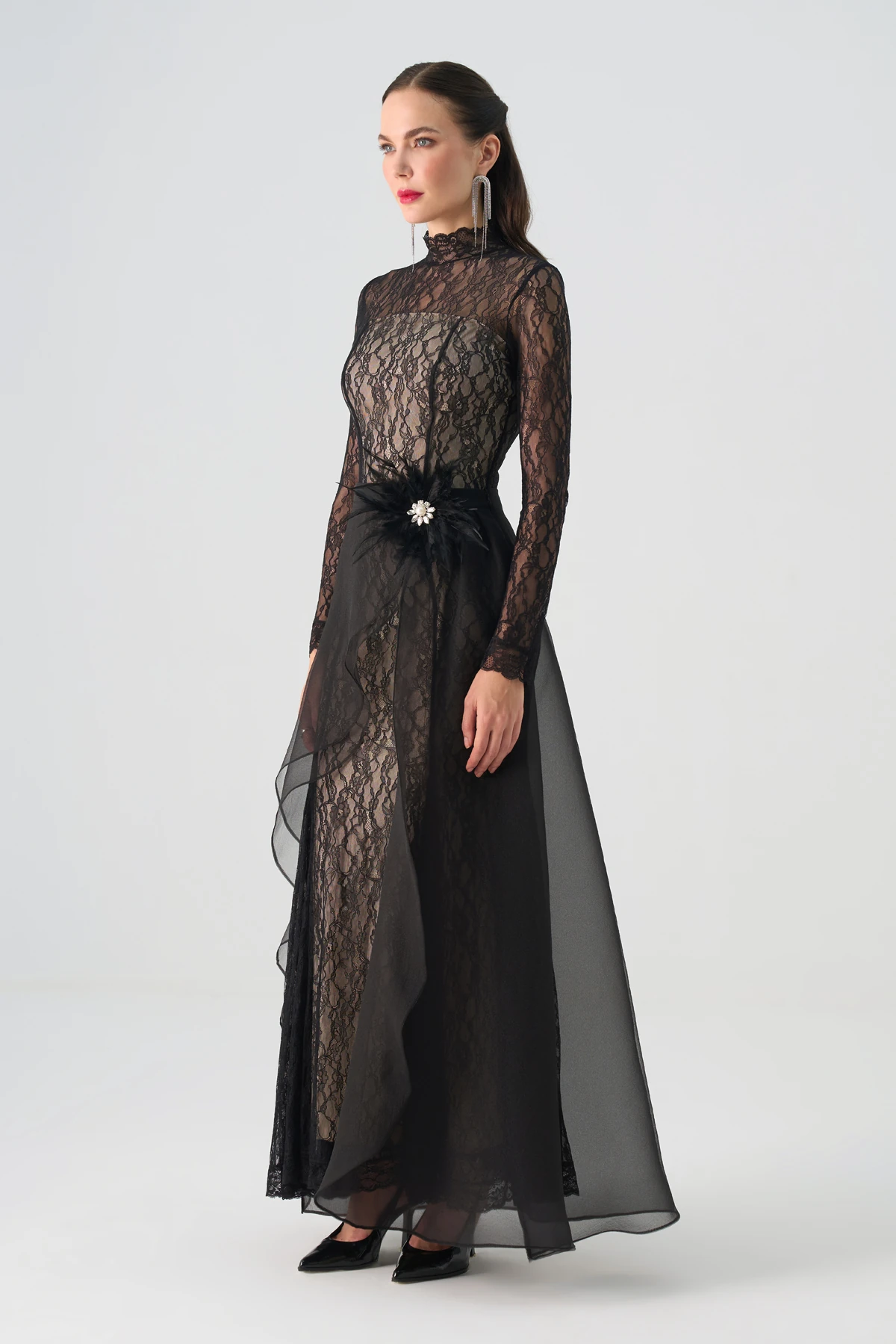 Dantel Detaylı Uzun Takım EL-4458