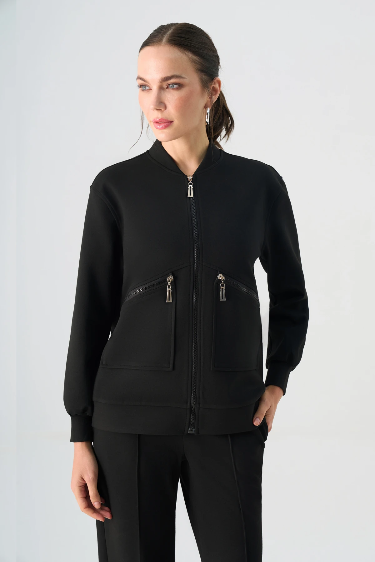 Fermuar detaylı scuba çelik takım EL-2732