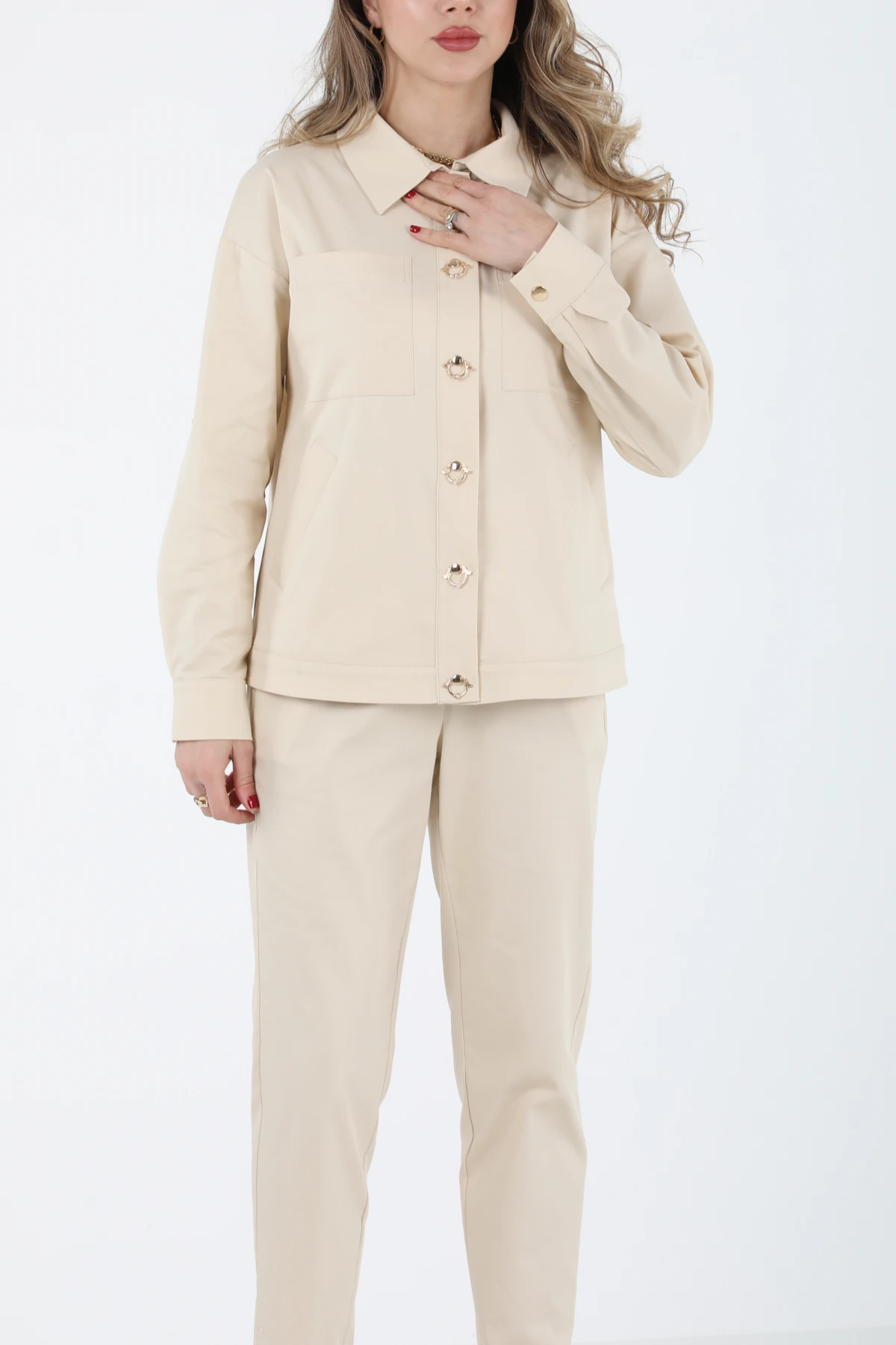 Gold çıtçıtlı koton takım EL-2625