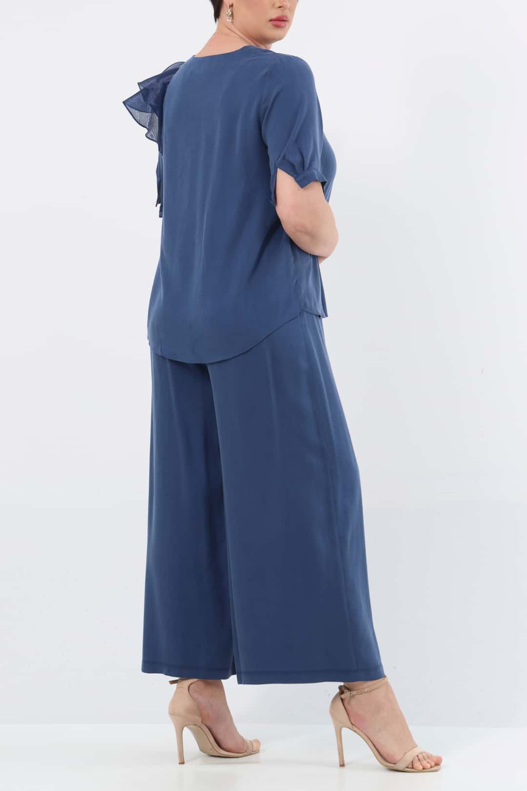 Organze garnili işlemeli tencel takım EL-2645-B