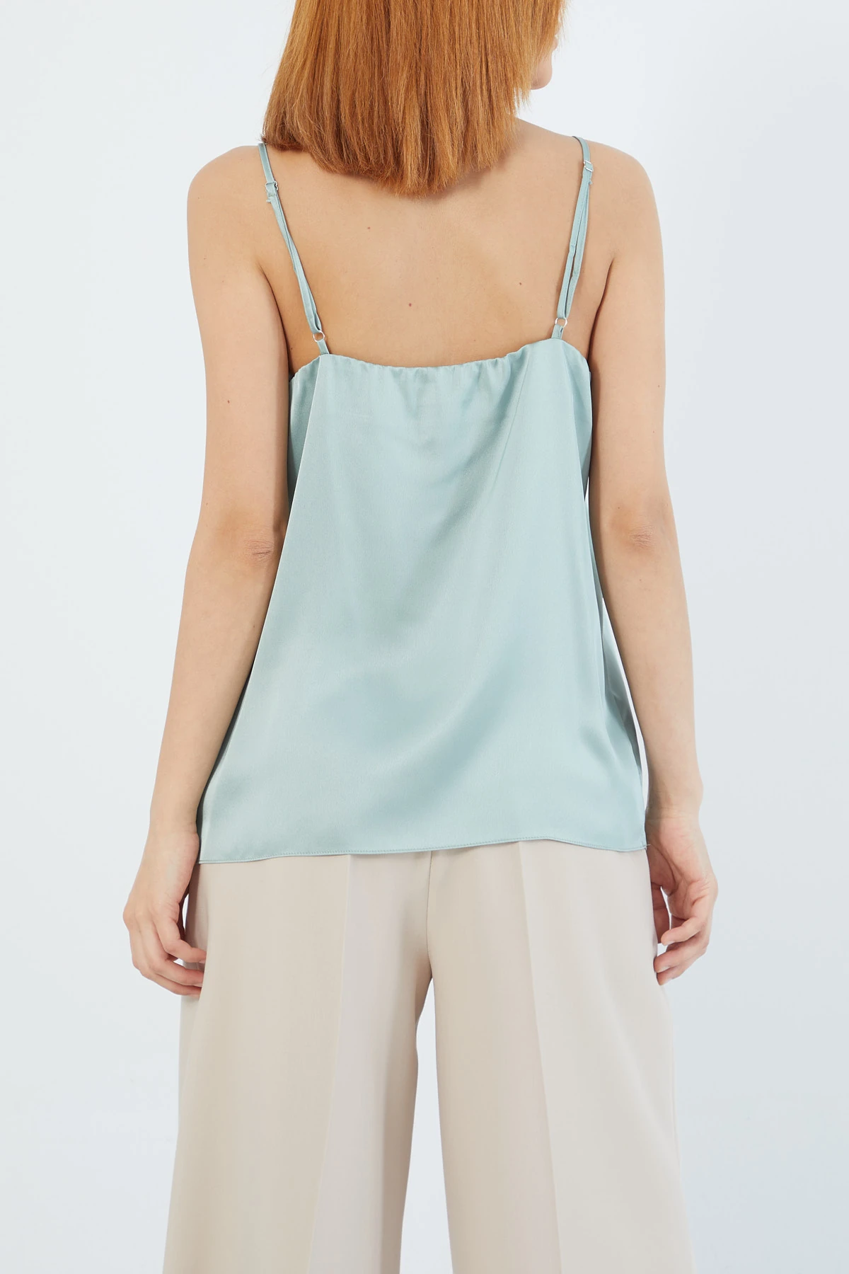 Strass taşlı saten bluz EL-1619 - MİNT