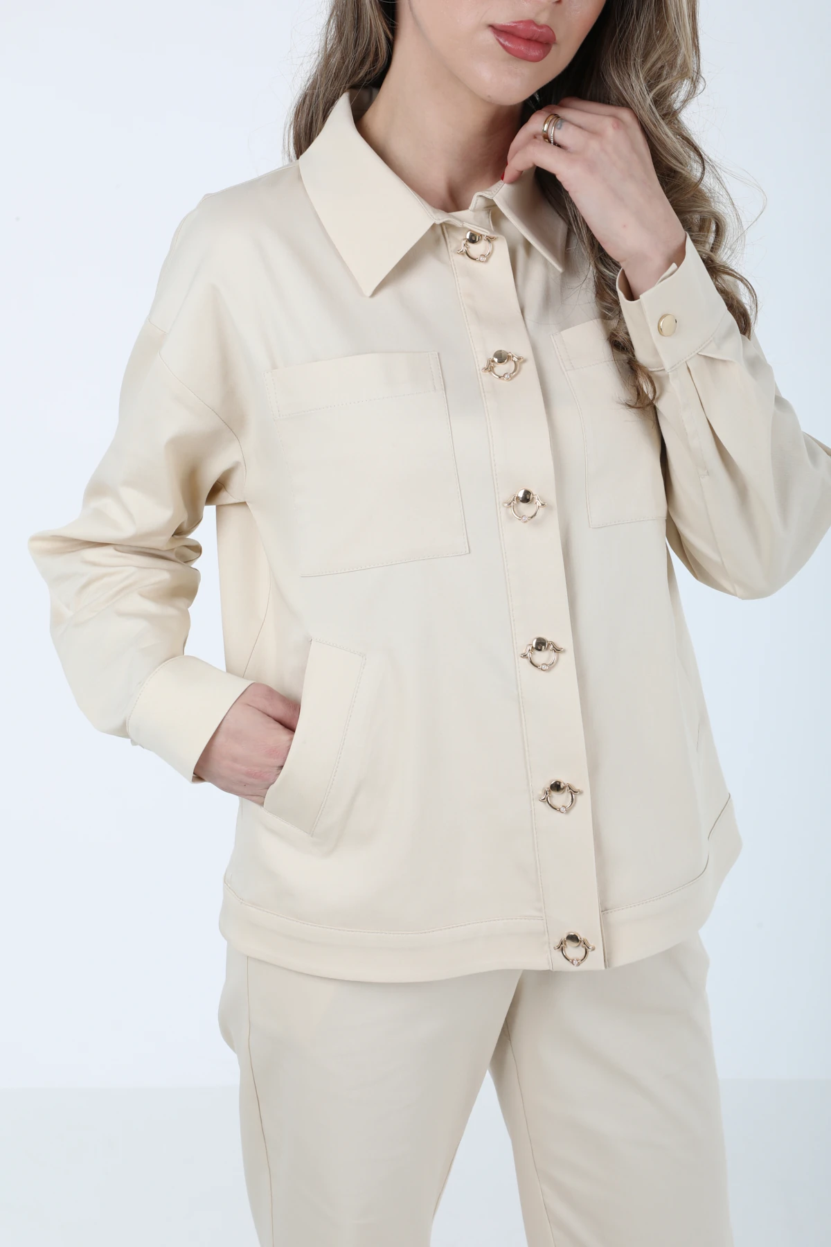 Gold çıtçıtlı koton takım EL-2625