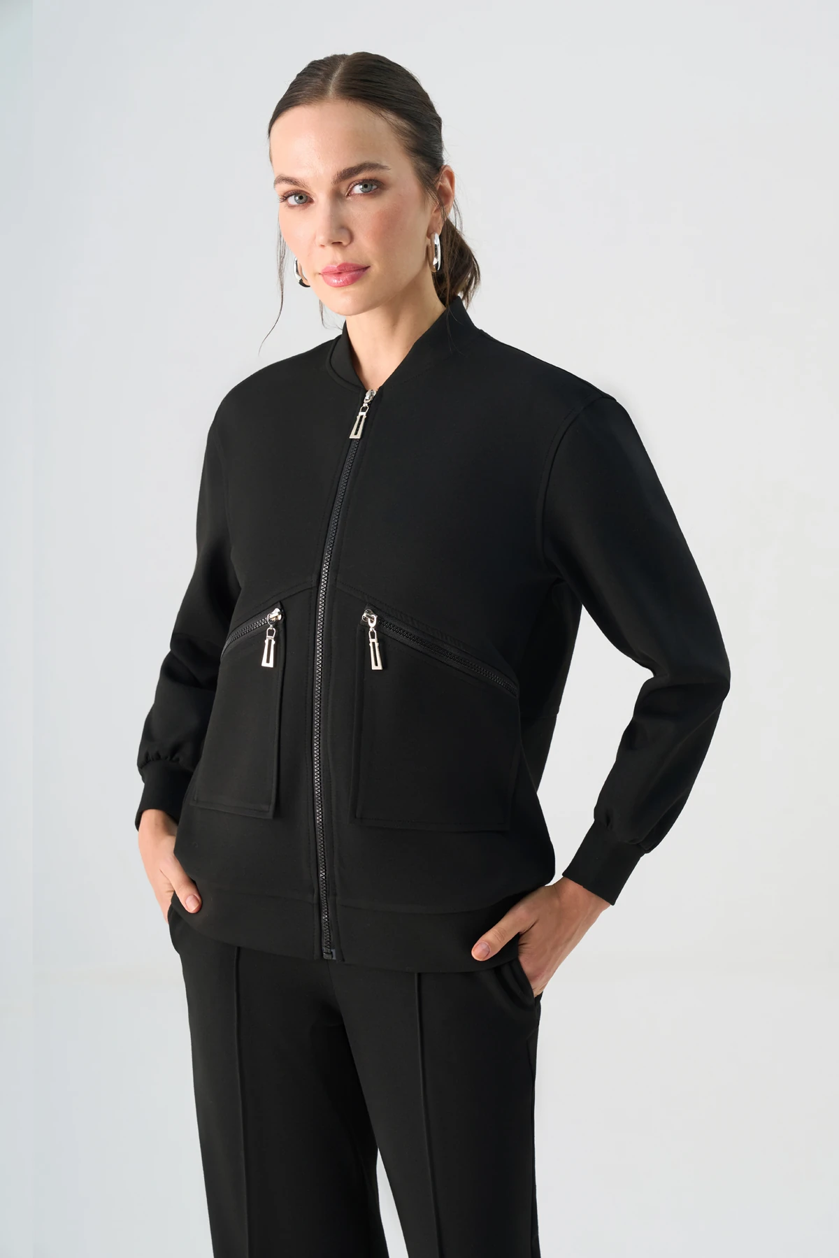 Fermuar detaylı scuba çelik takım EL-2732