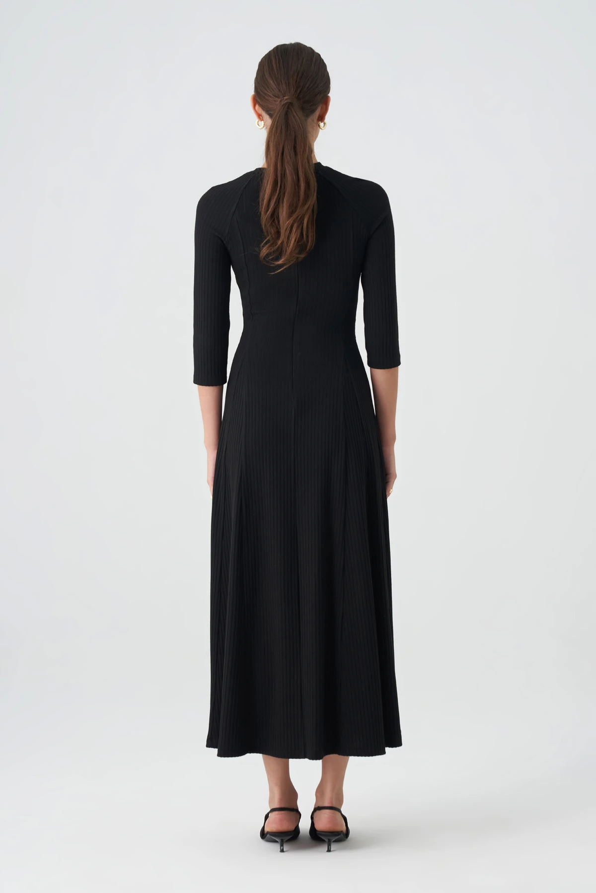 Aksesuar detaylı fitilli örme elbise EL-4411