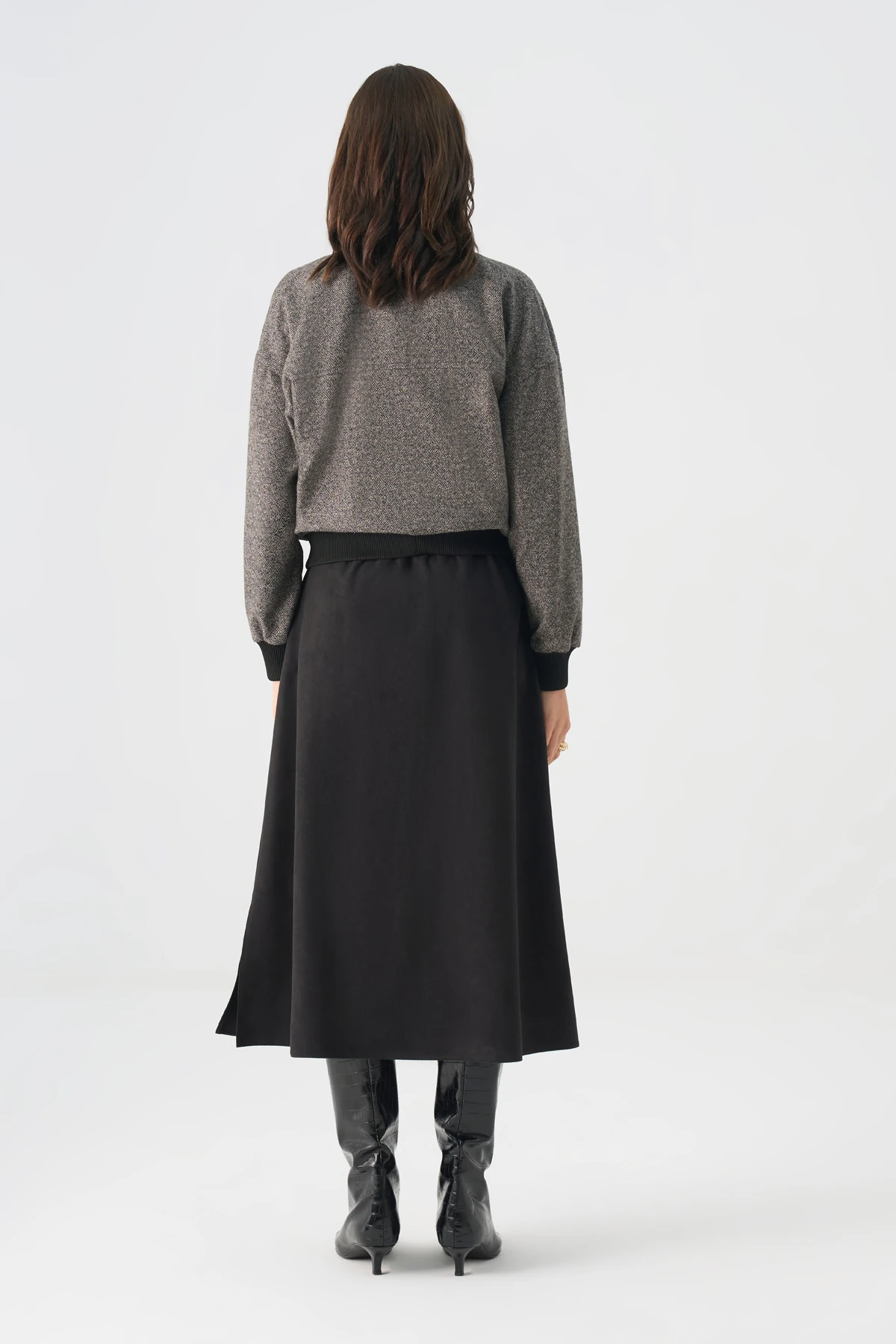 Ribana detaylı düşük kollu polisivkon bomber ceket EL-1837