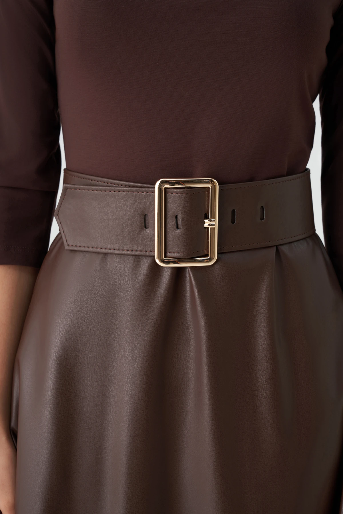 Örme garnili midi kloş elbise EL-4422